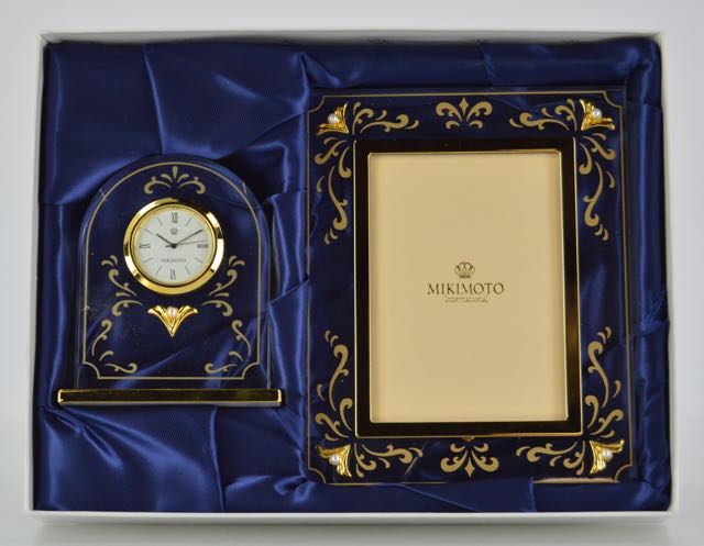Mikimoto International Clock and Frame Set