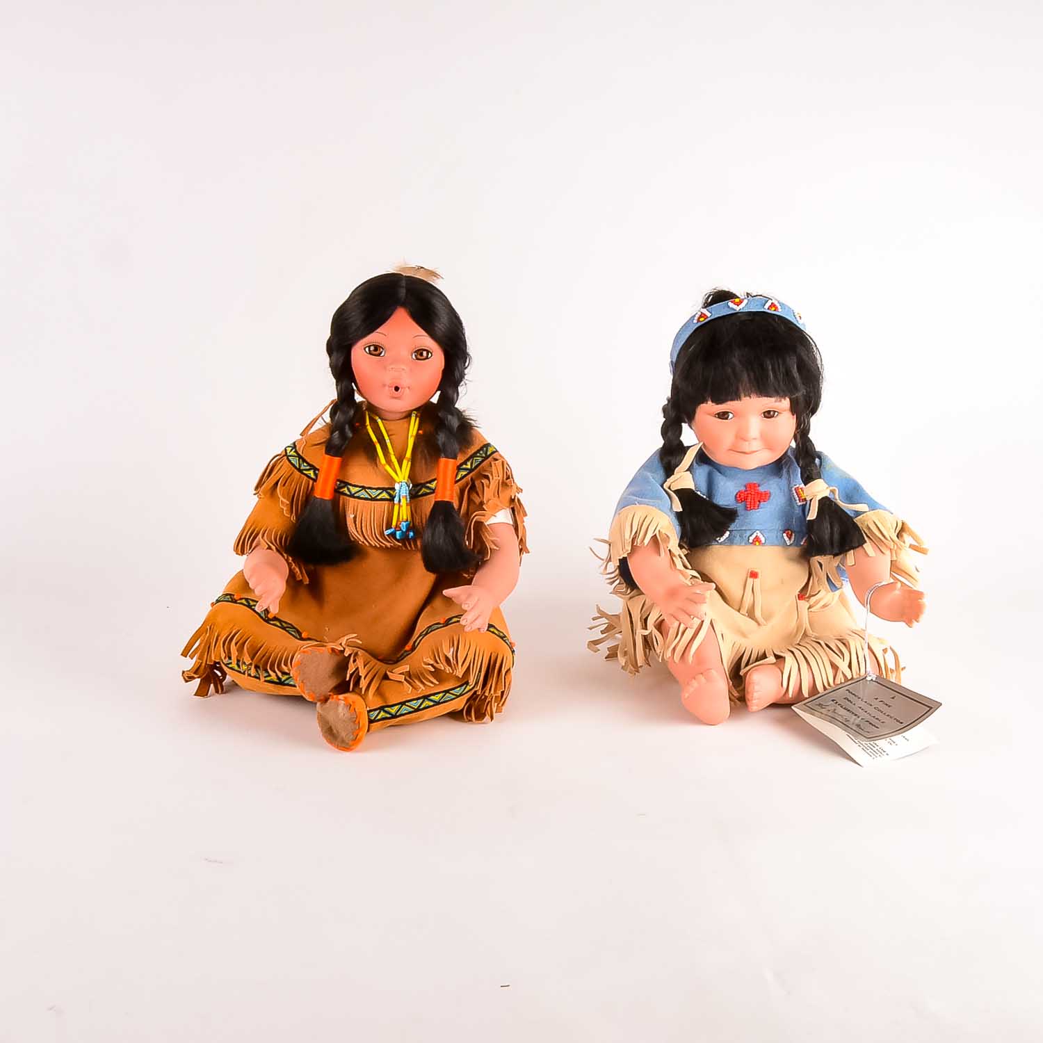 Perillo Artifacts Porcelain Native American Dolls