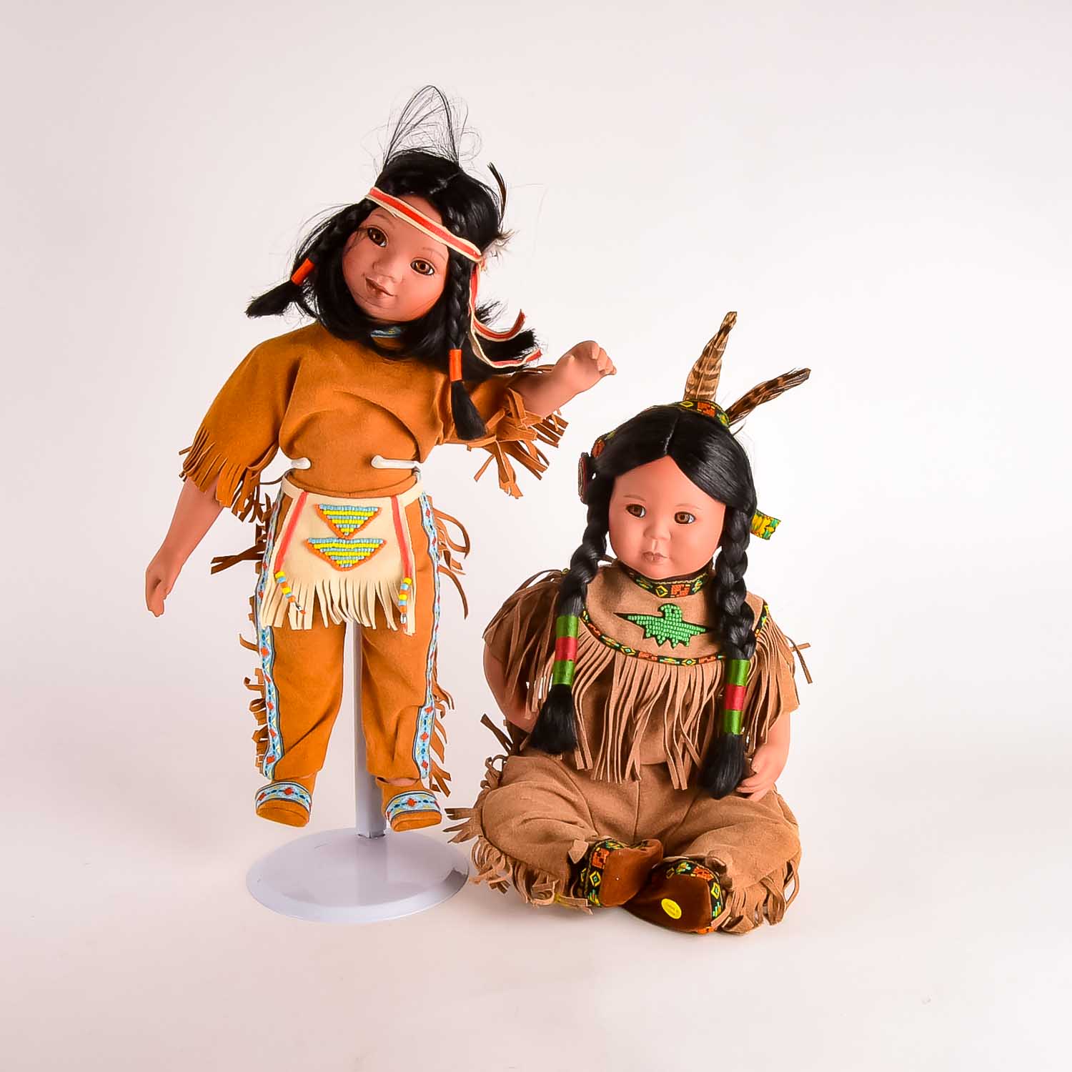 Perillo Artifacts Porcelain Native American Dolls