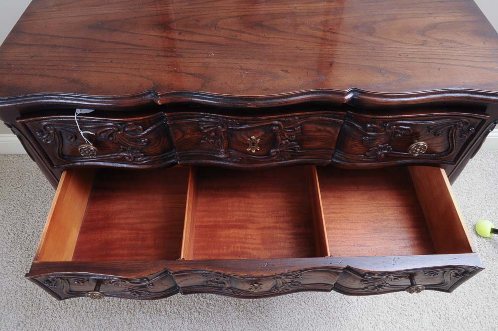 Elegant Three Drawer Oak Chest