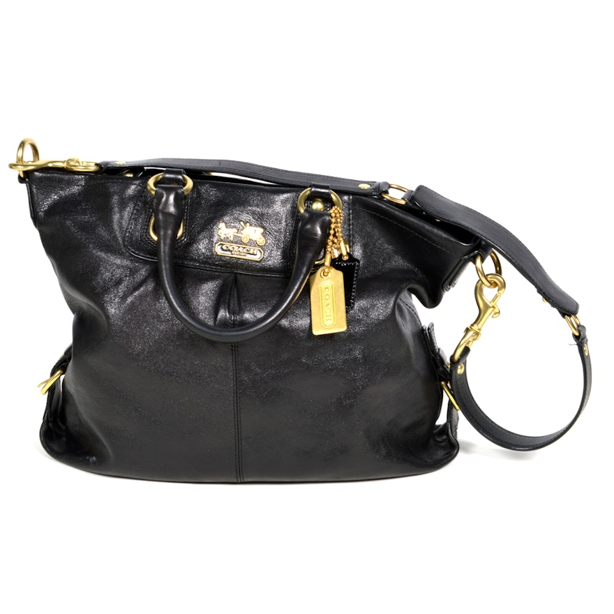 Coach Madison Julianne Black Leather Shoulder Bag