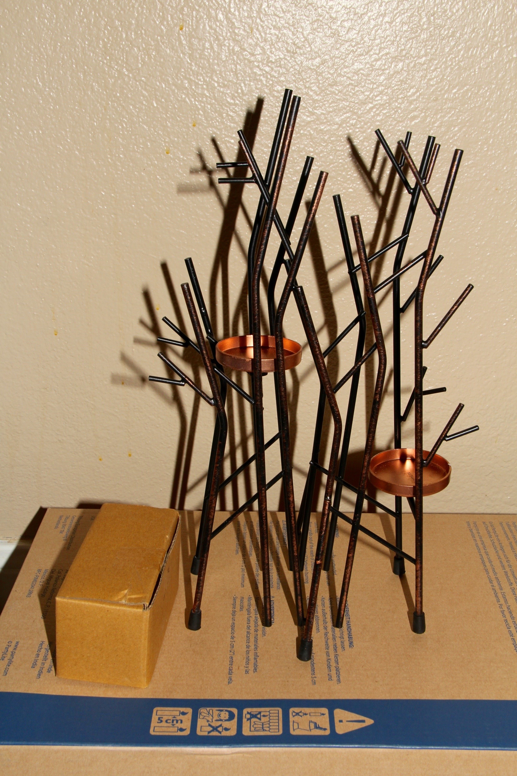 PartyLite Holiday Decor and Beige Silk Curtains