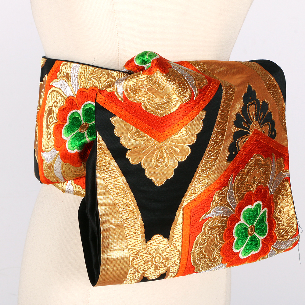 Three Japanese Obis with Metallic Threads