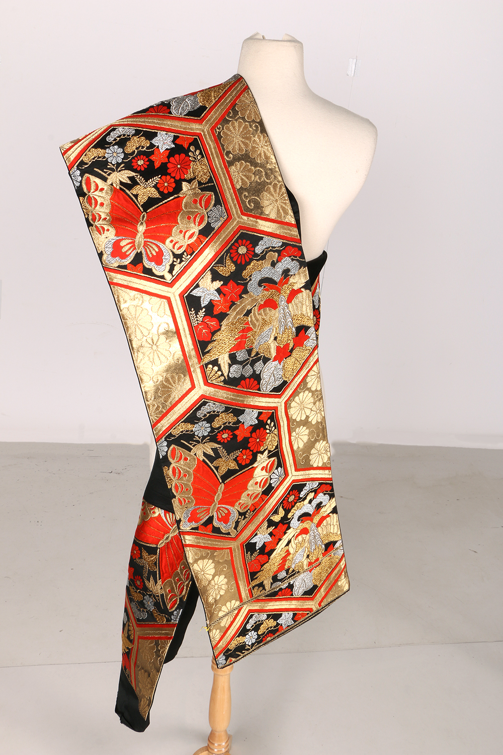 Three Japanese Obis with Metallic Threads