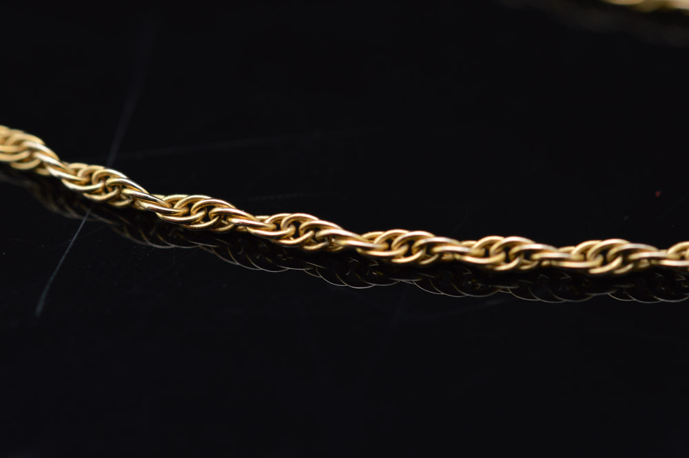 14K Yellow Gold Chain with 18K Yellow Gold Multi-Gemstone Pendants