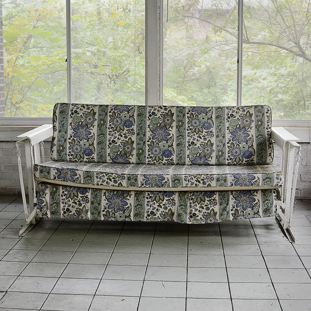 Vintage Metal Patio Sofa Glider