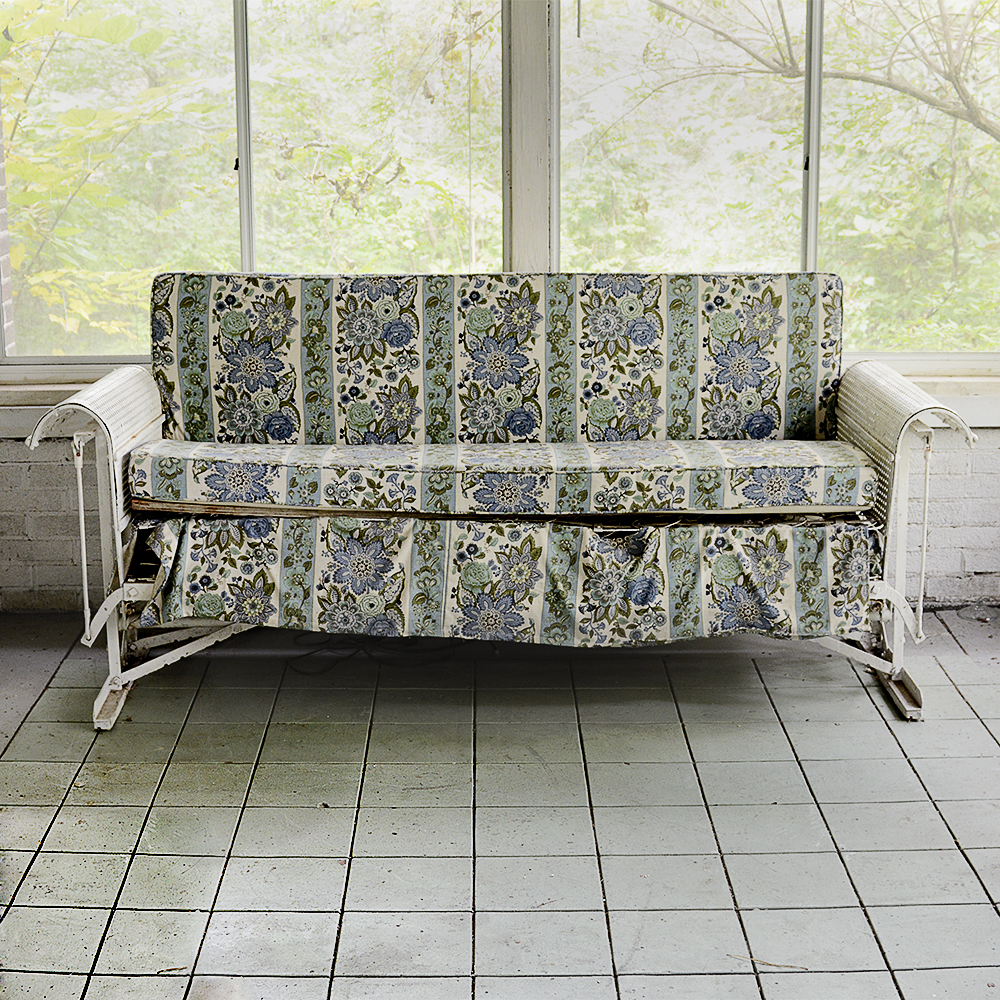 Vintage Metal Patio Sofa Glider