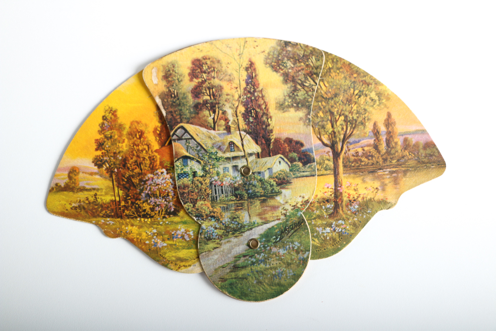 1950s "Guys and Dolls" Sheet Music and Pair of Illustrated Fans