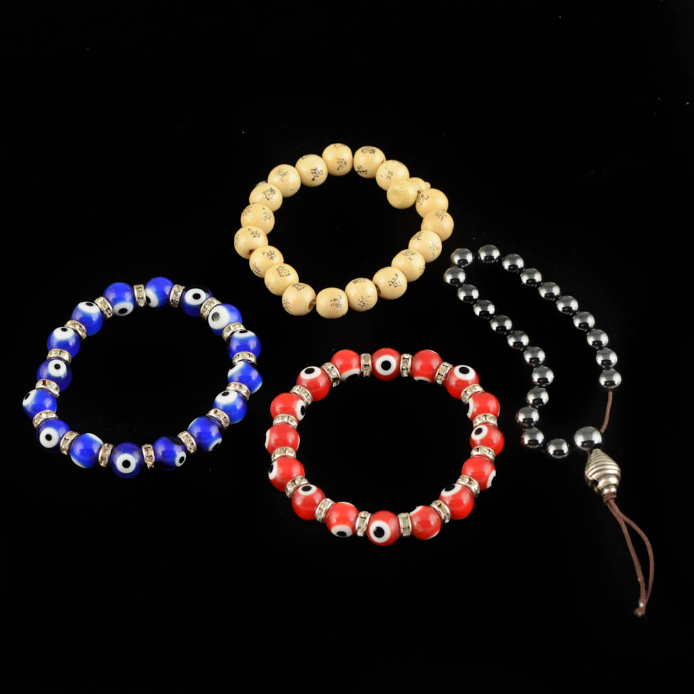Grouping of Four Beaded Bracelets