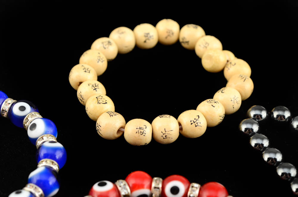 Grouping of Four Beaded Bracelets