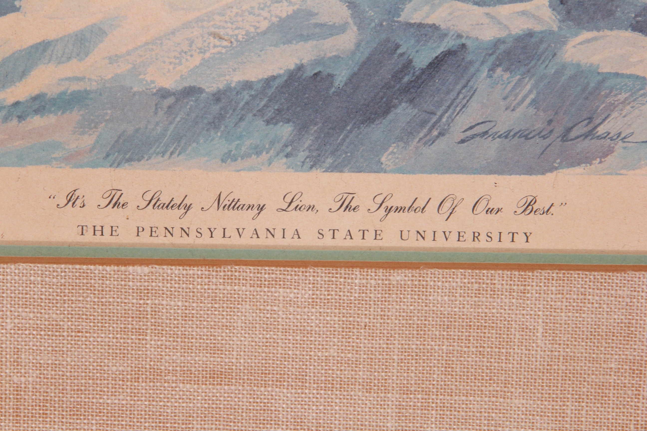 Framed Francis Chase Offset Lithographs of The Pennsylvania State University