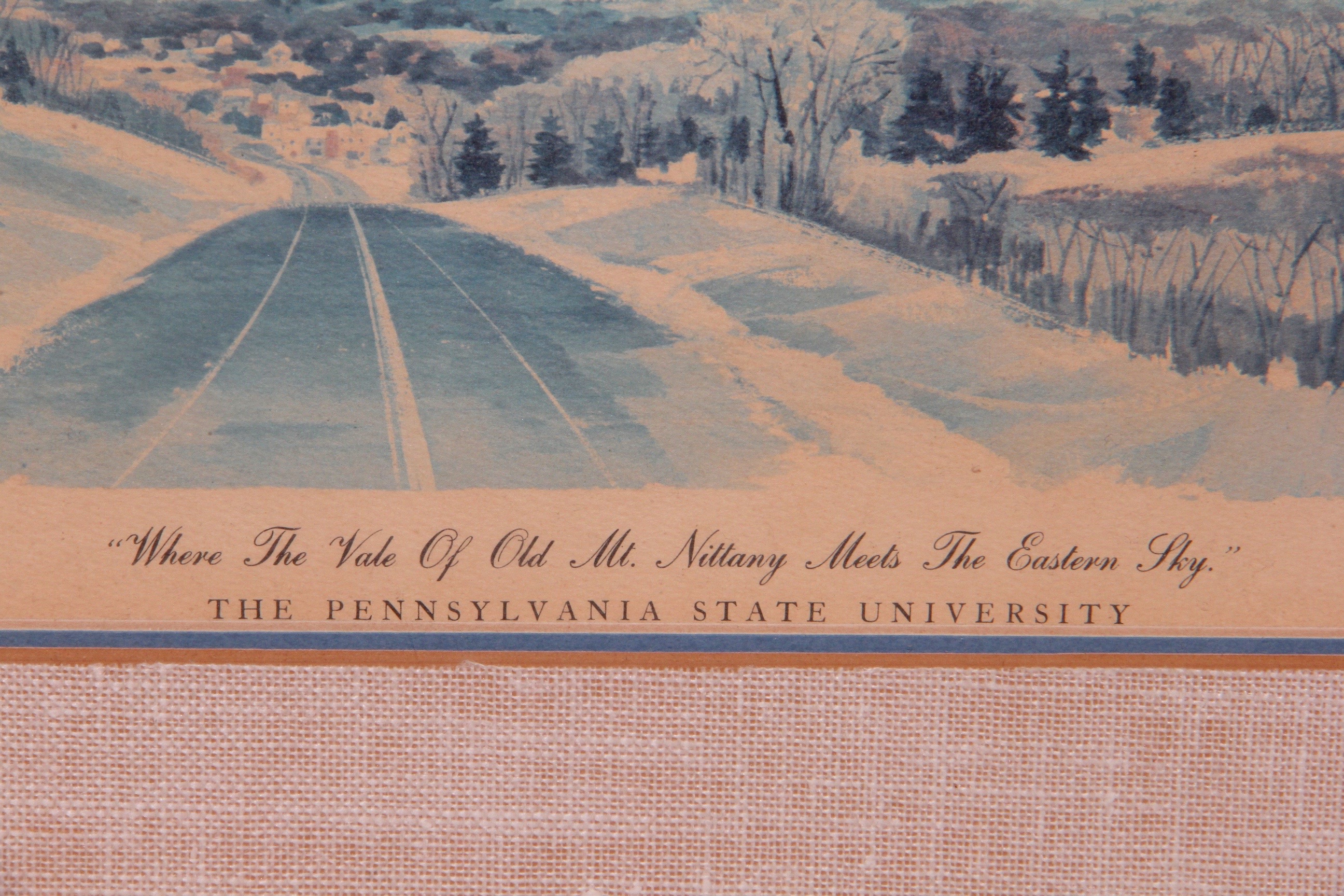 Framed Francis Chase Offset Lithographs of The Pennsylvania State University