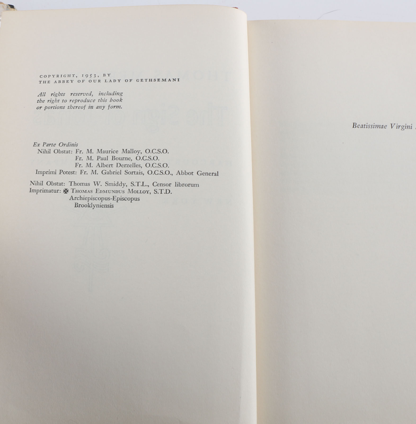 Thomas Merton's "The Sign of Jonas" and a First Edition copy of "The Open Mind" by Robert Oppenheimer