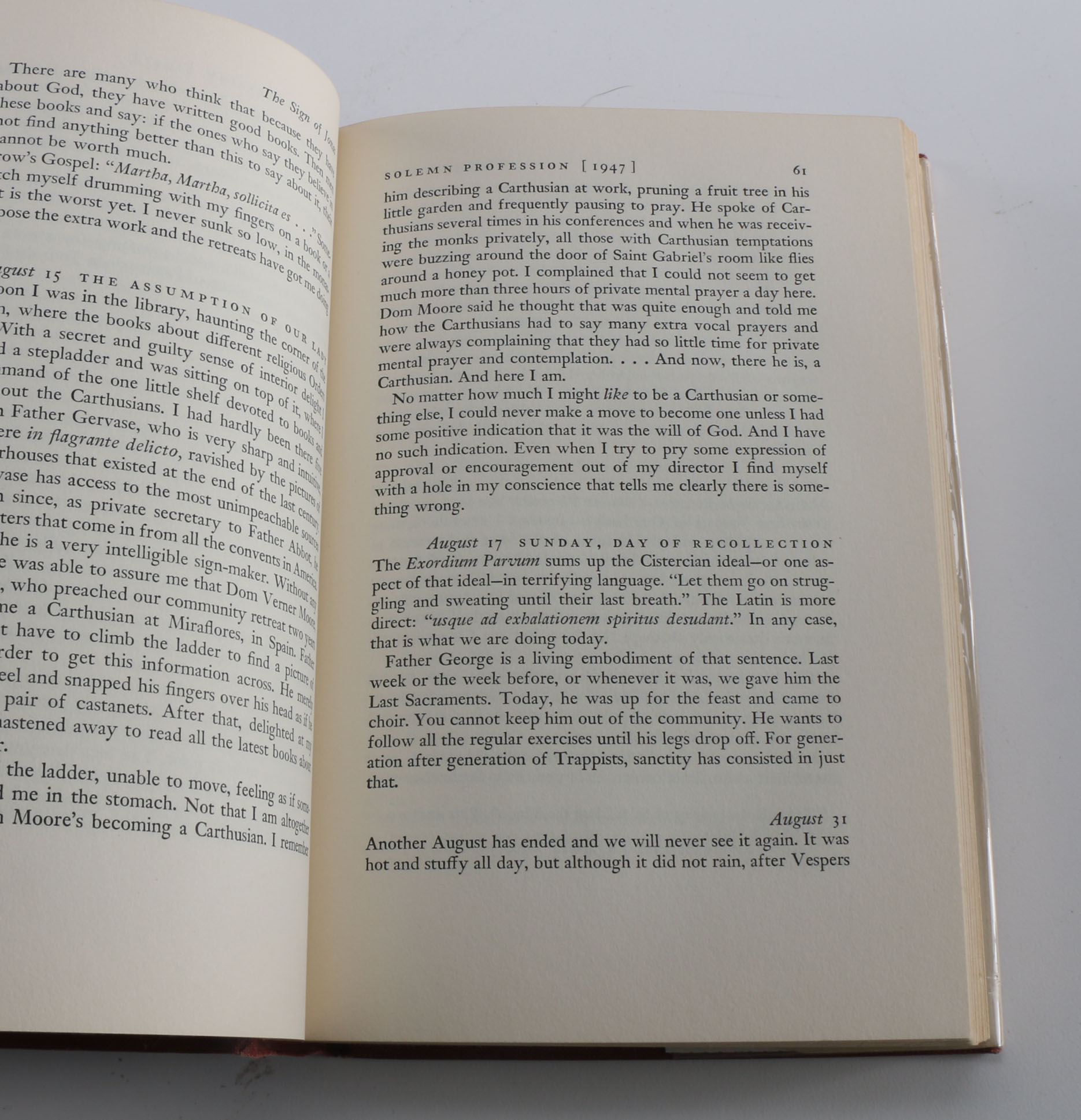 Thomas Merton's "The Sign of Jonas" and a First Edition copy of "The Open Mind" by Robert Oppenheimer