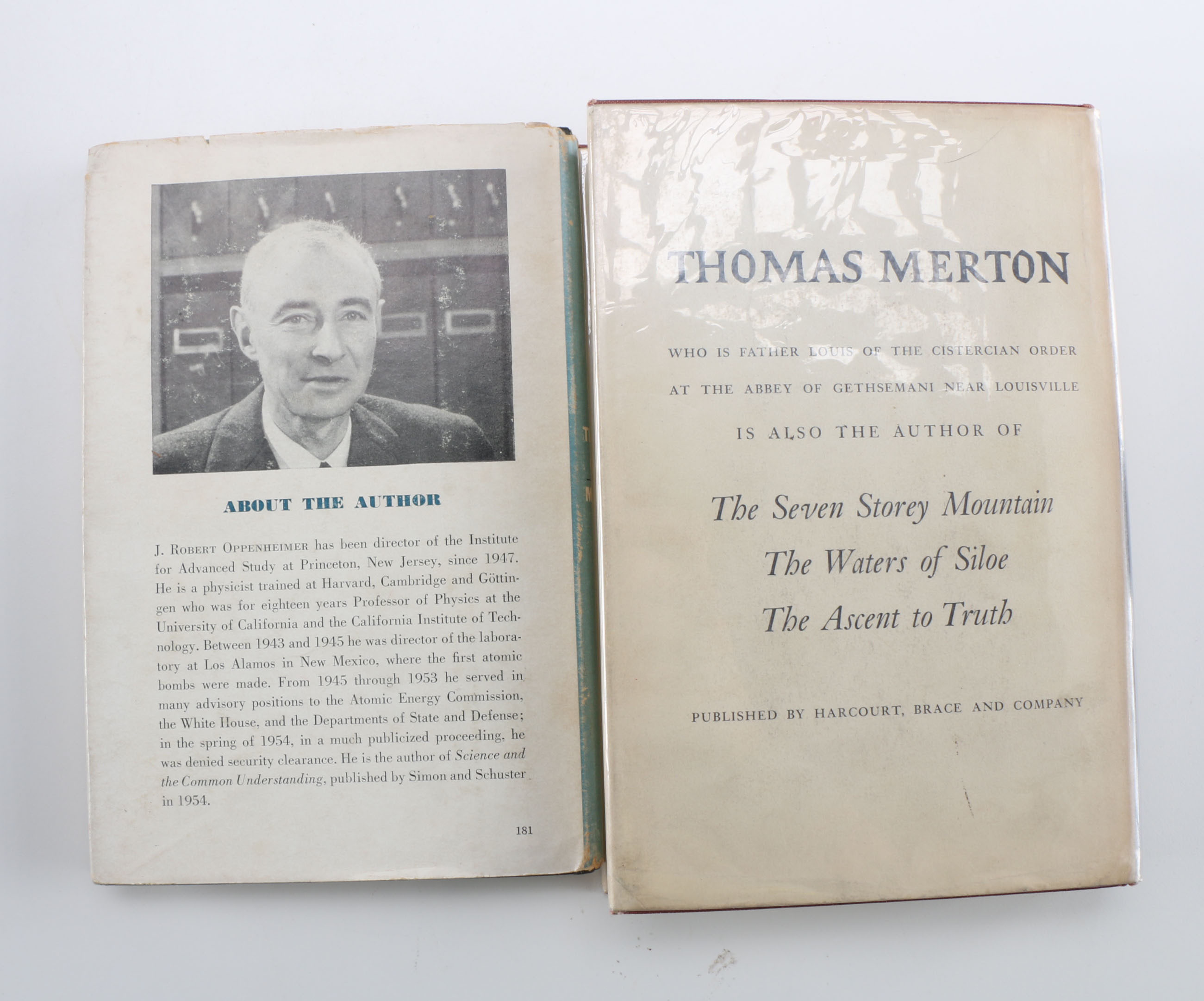 Thomas Merton's "The Sign of Jonas" and a First Edition copy of "The Open Mind" by Robert Oppenheimer