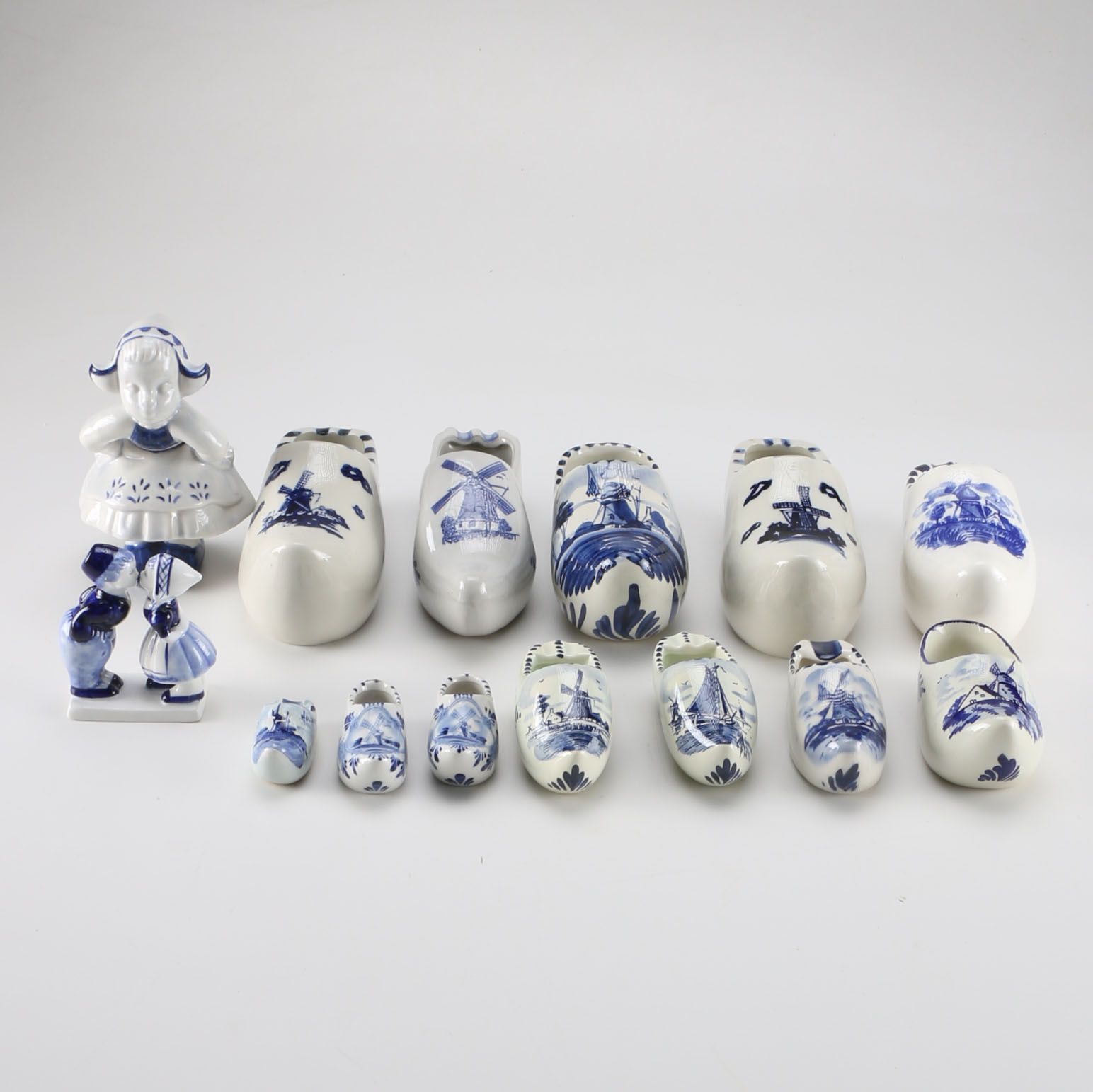 Vintage Hand-Painted Clogs and Figurines from Holland