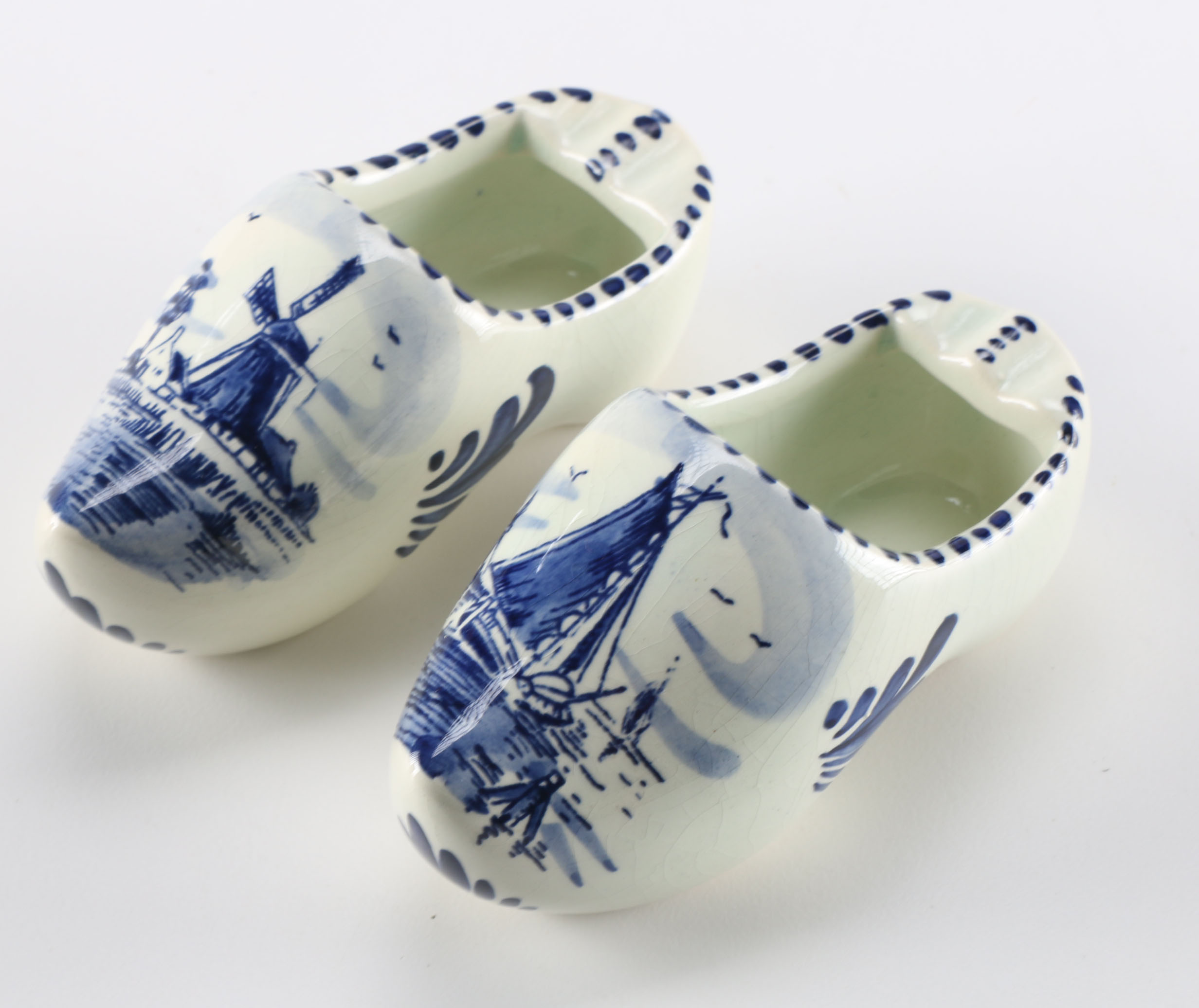 Vintage Hand-Painted Clogs and Figurines from Holland