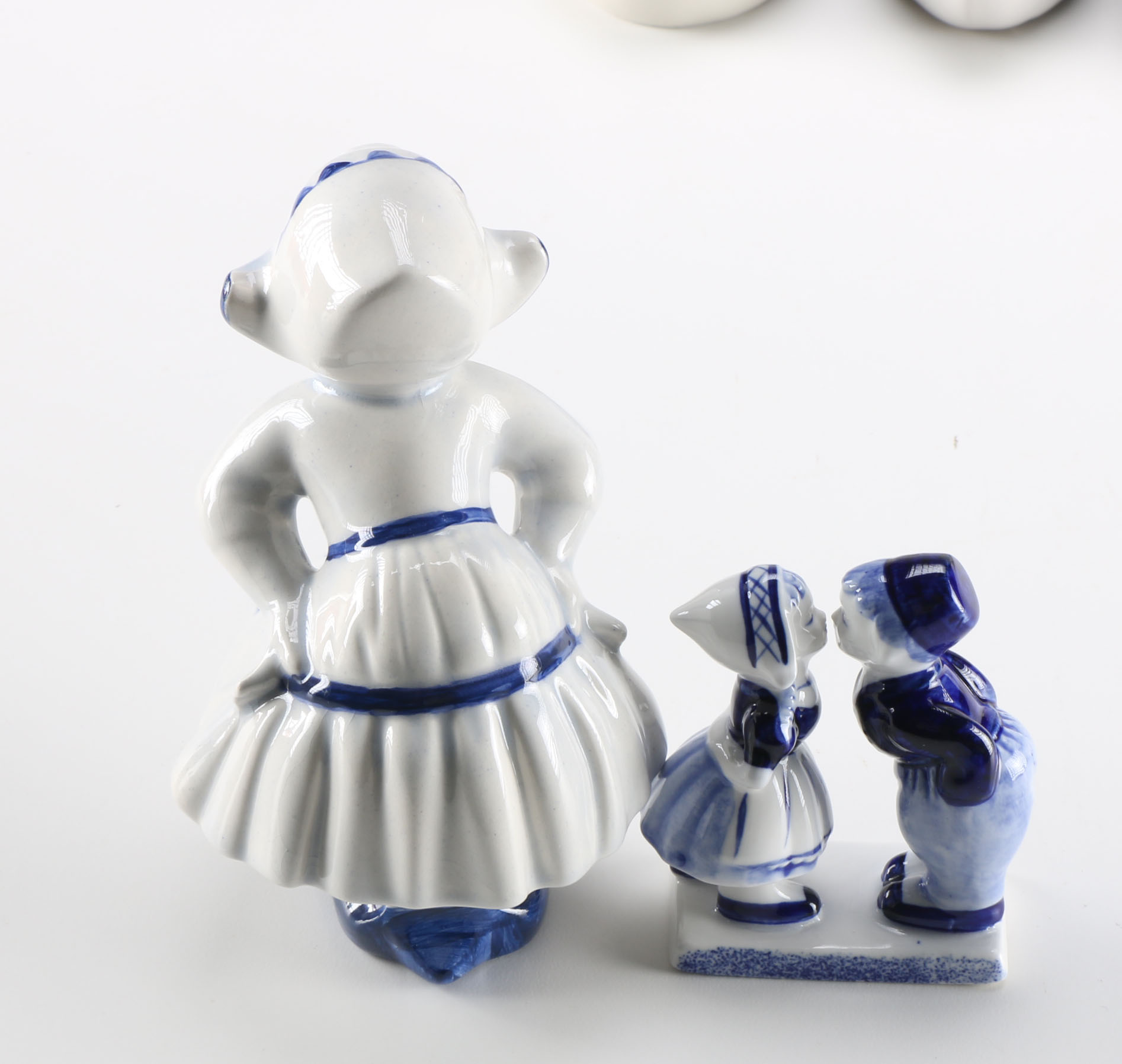 Vintage Hand-Painted Clogs and Figurines from Holland