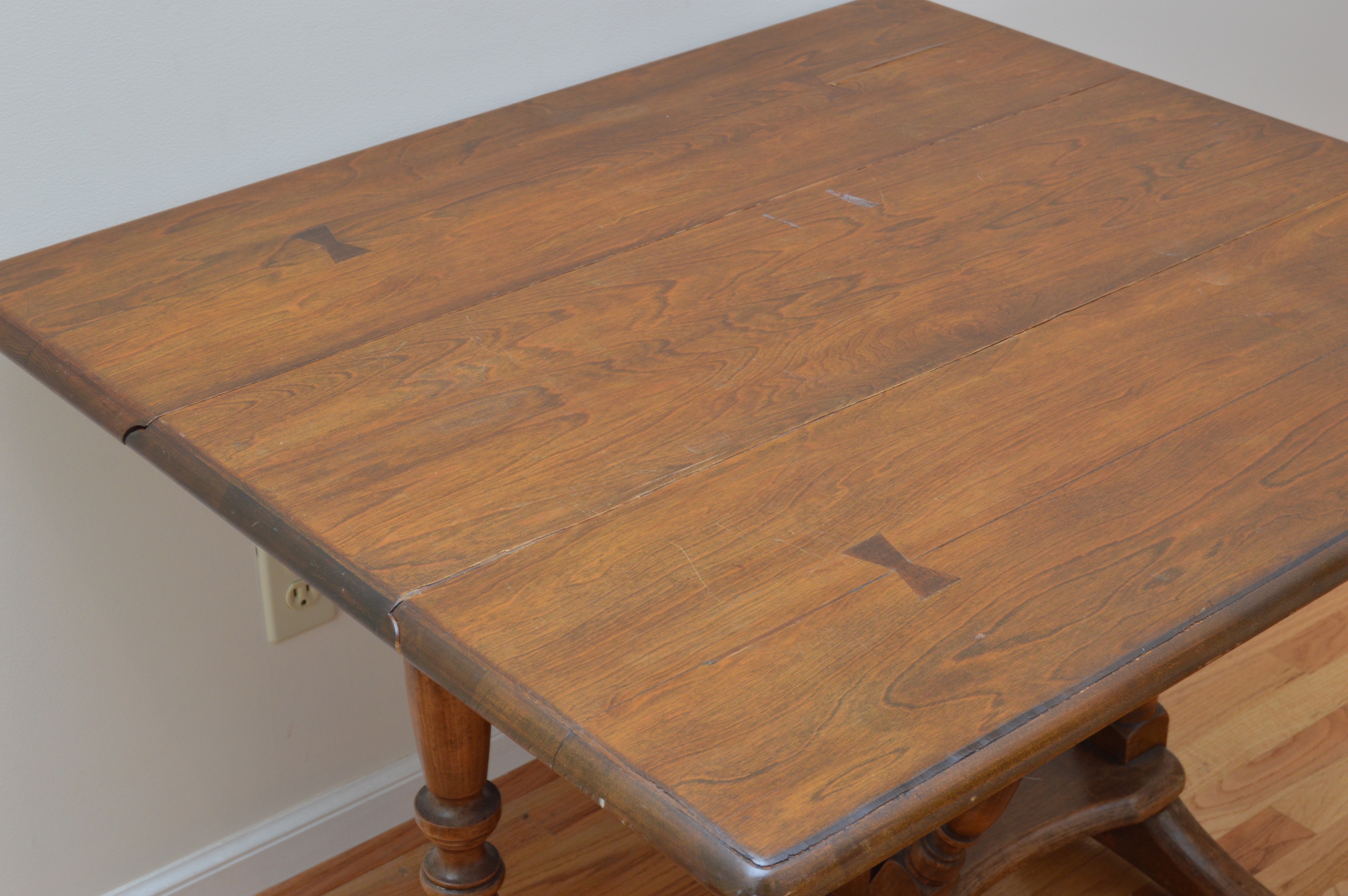 Vintage Wood Folding Leaf Table