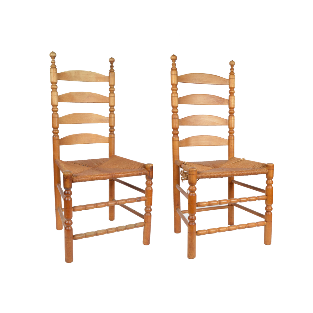 Pair of Antique Ladder Back Chairs