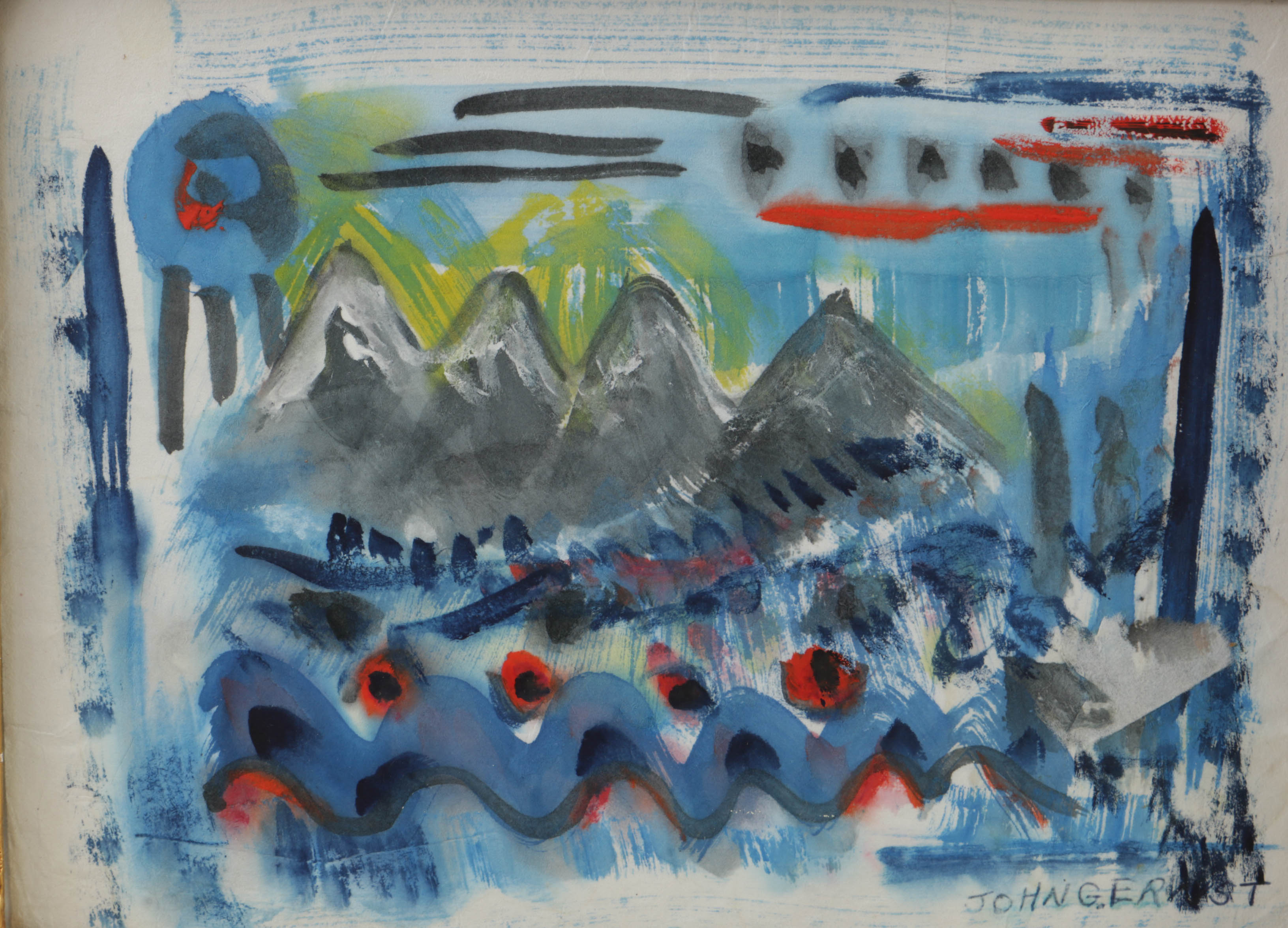 John G. Ernst Original Watercolor on Paper Landscape