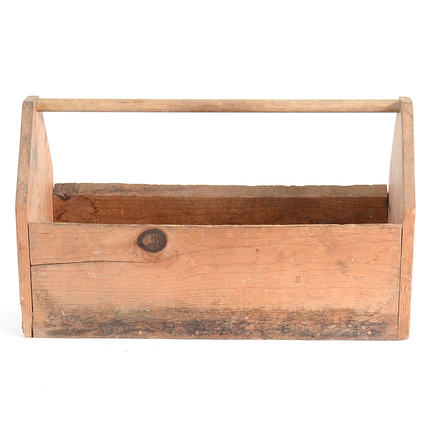 Antique Wood Carpenter's Toolbox