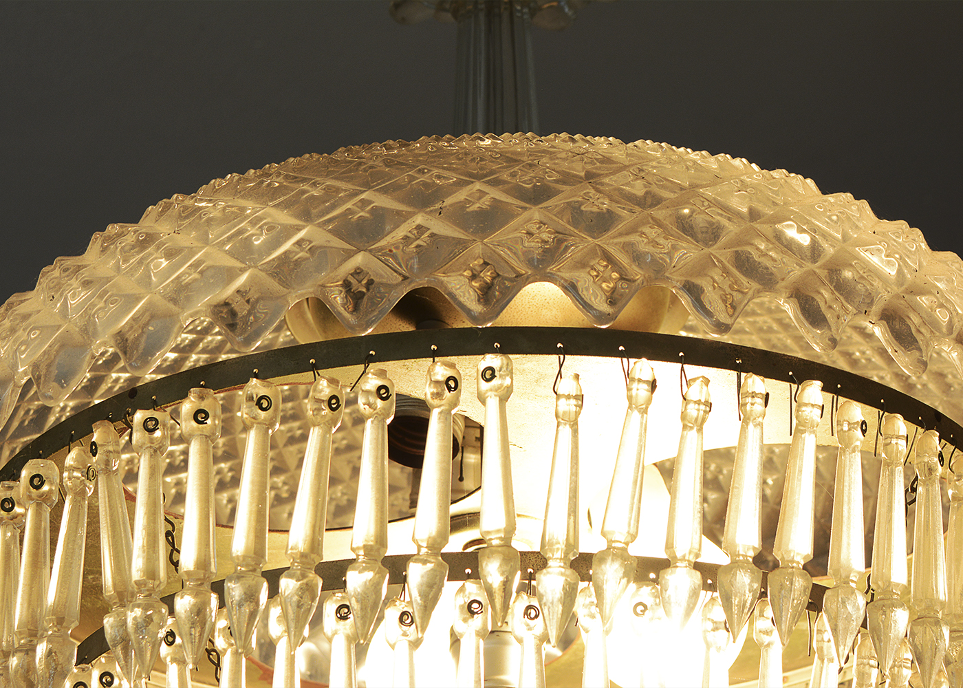 Cut Glass Chandelier with Prisms