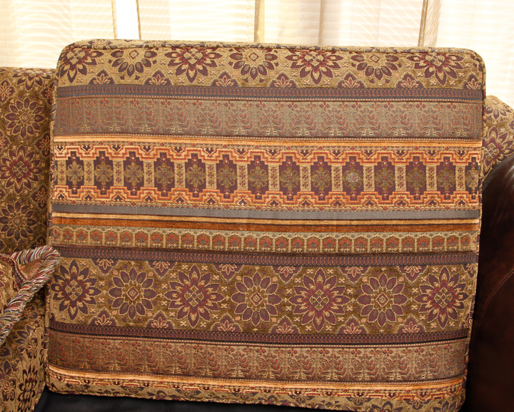 Leather Sofa and Throw Pillows