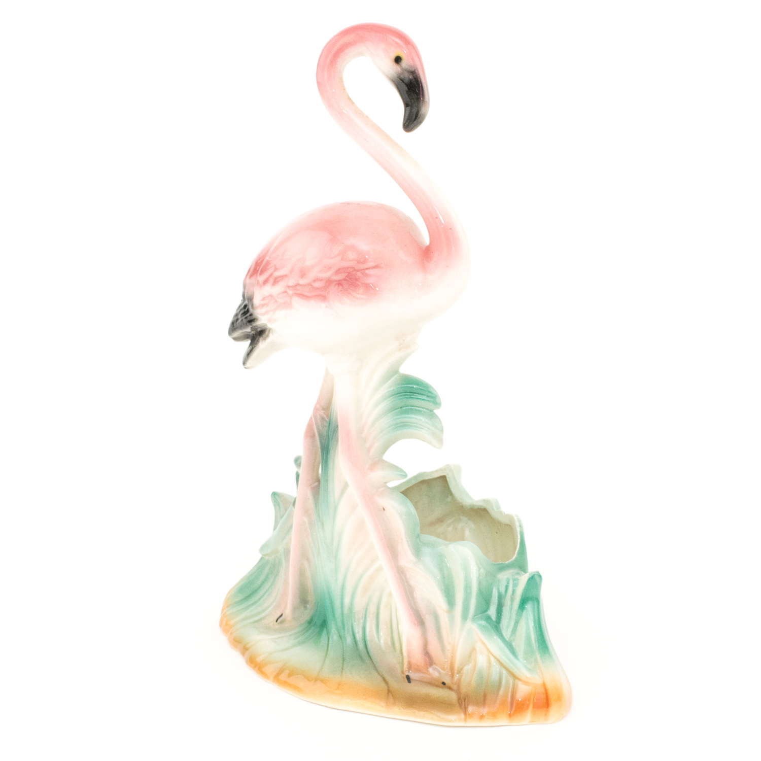 Two Vintage Flamingo Figurines With One Planter