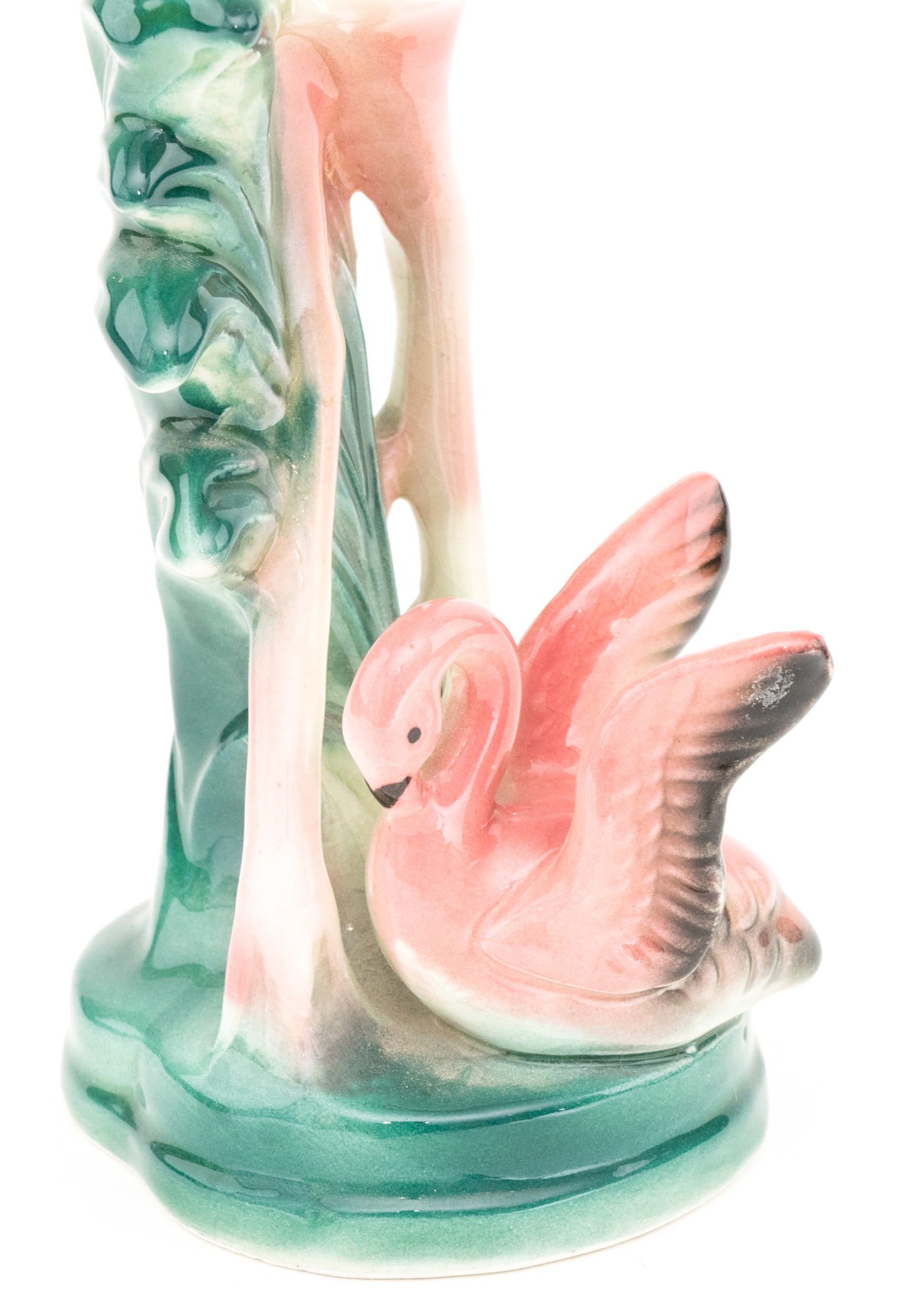 Two Vintage Flamingo Figurines With One Planter