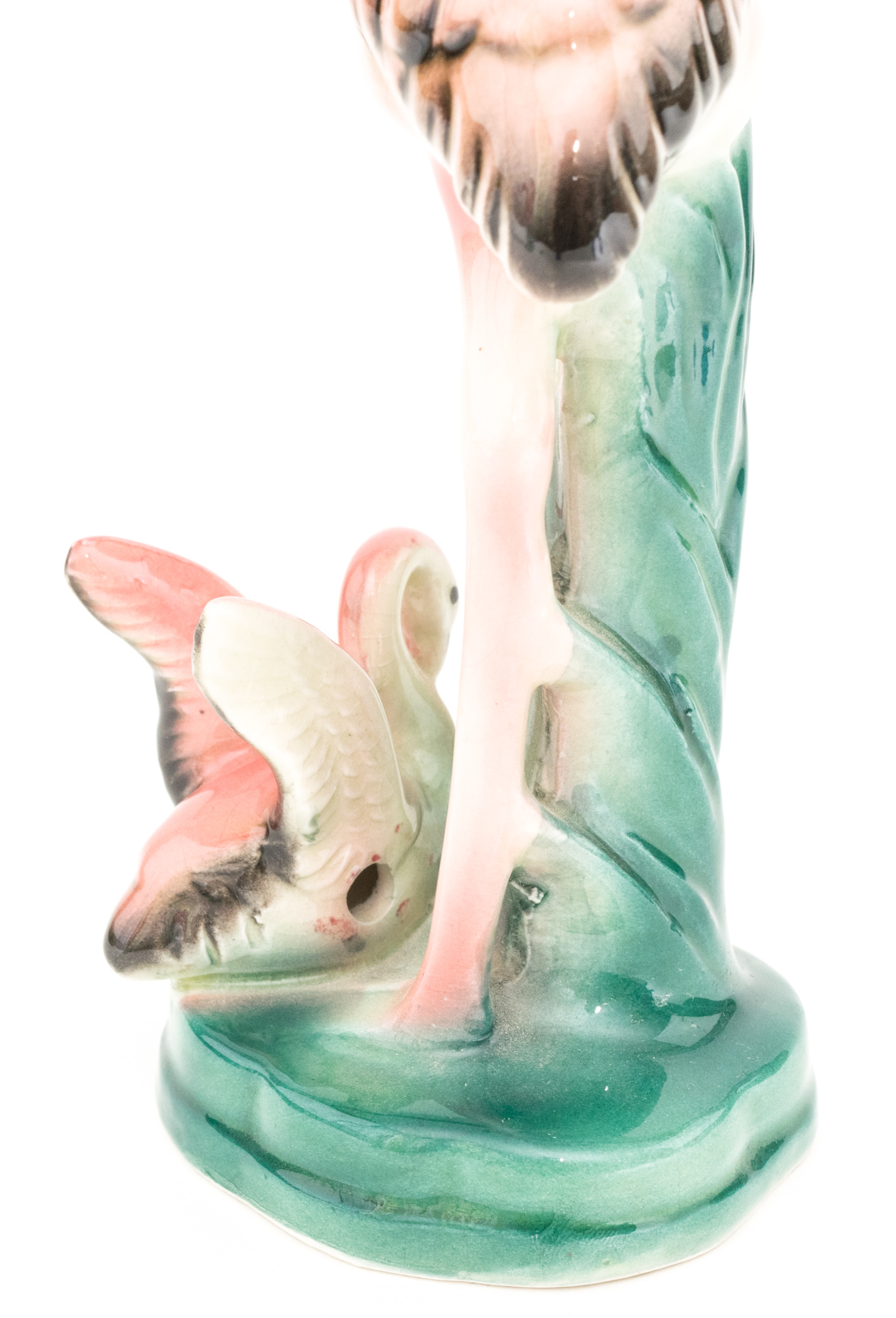 Two Vintage Flamingo Figurines With One Planter