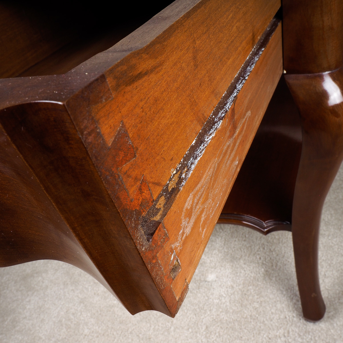 Two Tier Queen Anne Style End Table