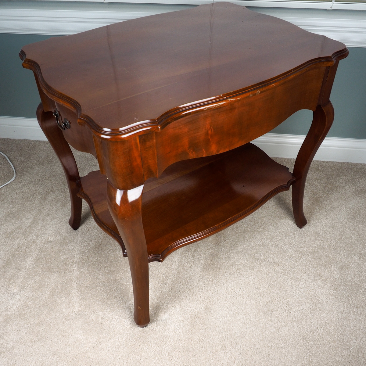 Two Tier Queen Anne Style End Table