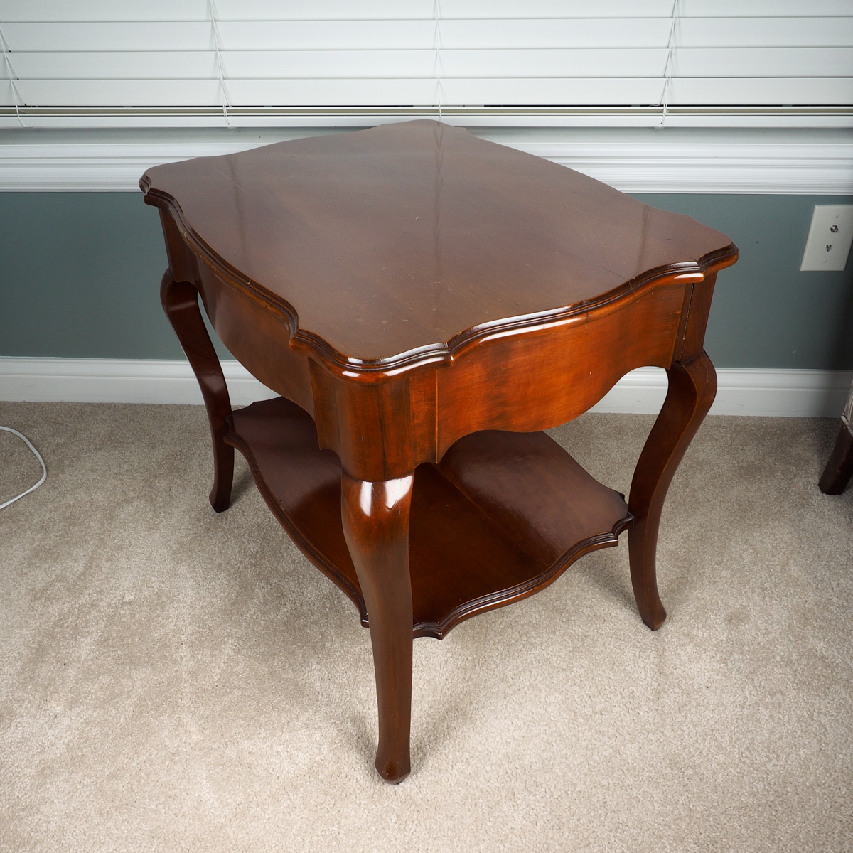Two Tier Queen Anne Style End Table