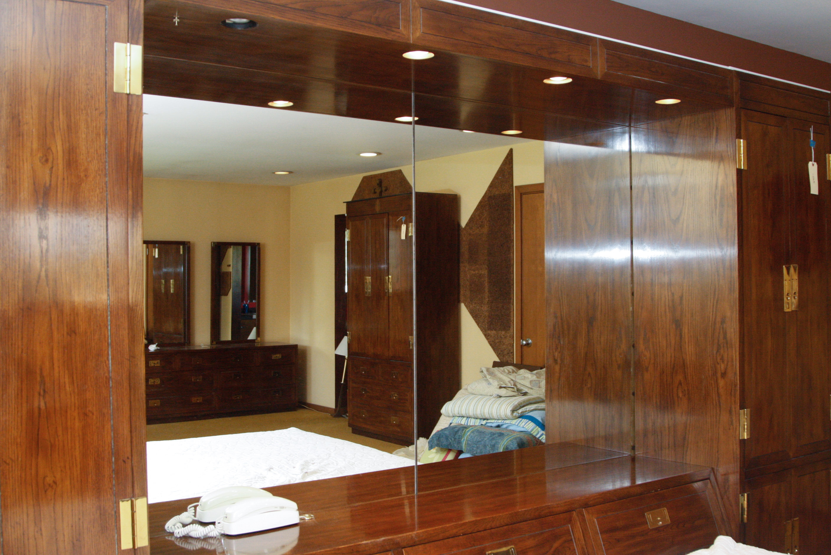 Henredon Scene One Campaign King Bed and Storage