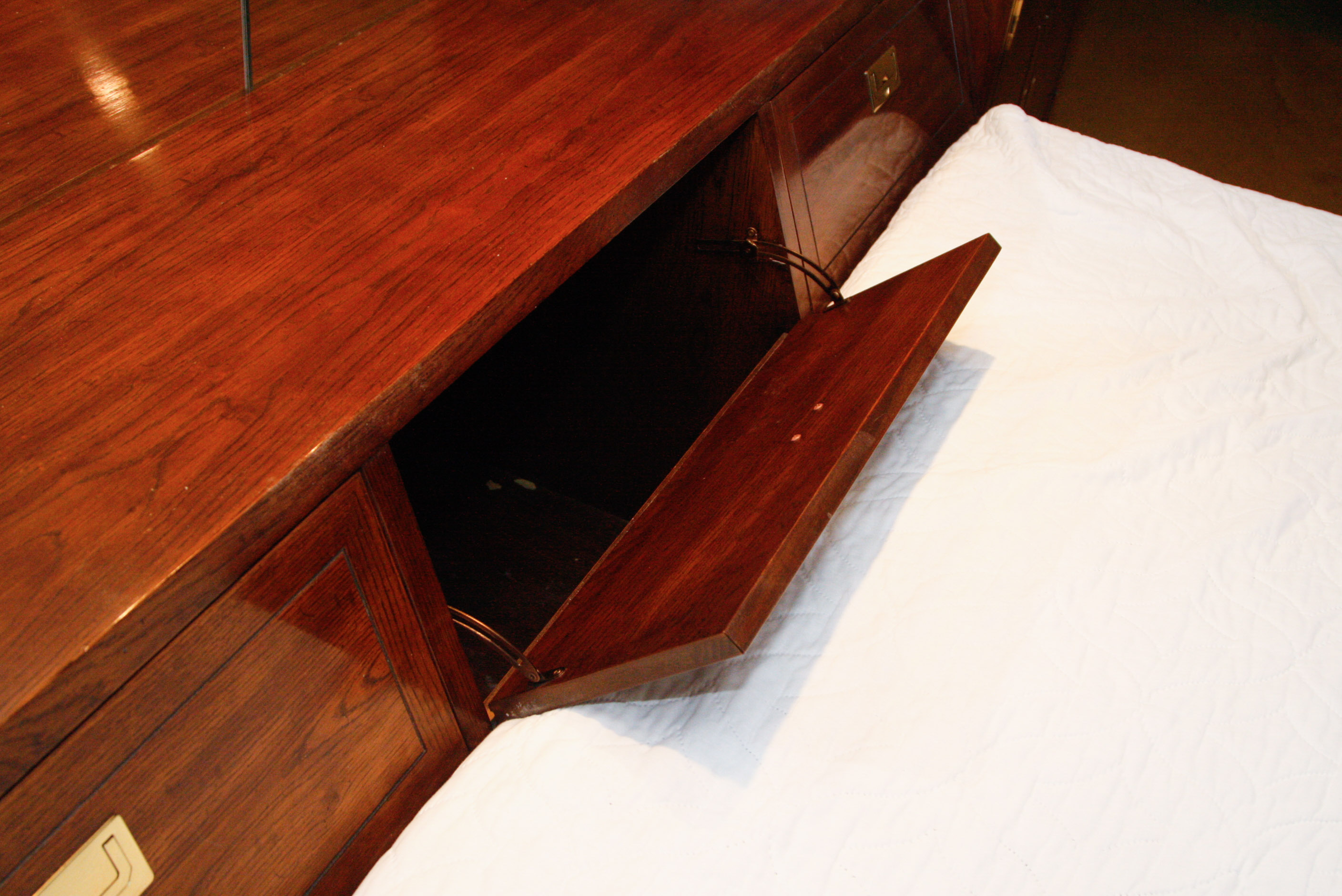 Henredon Scene One Campaign King Bed and Storage