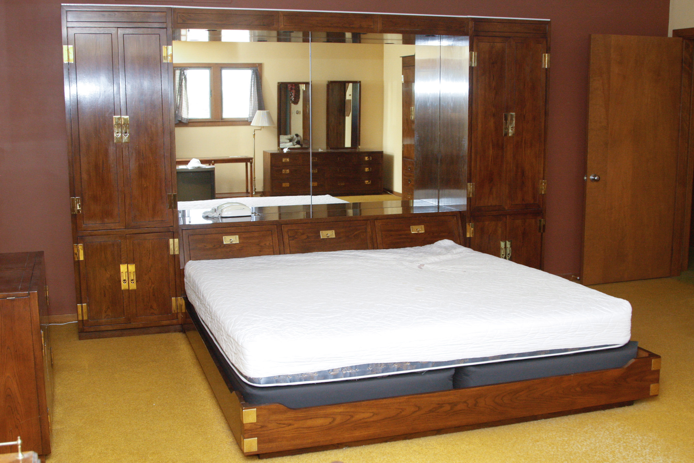 Henredon Scene One Campaign King Bed and Storage