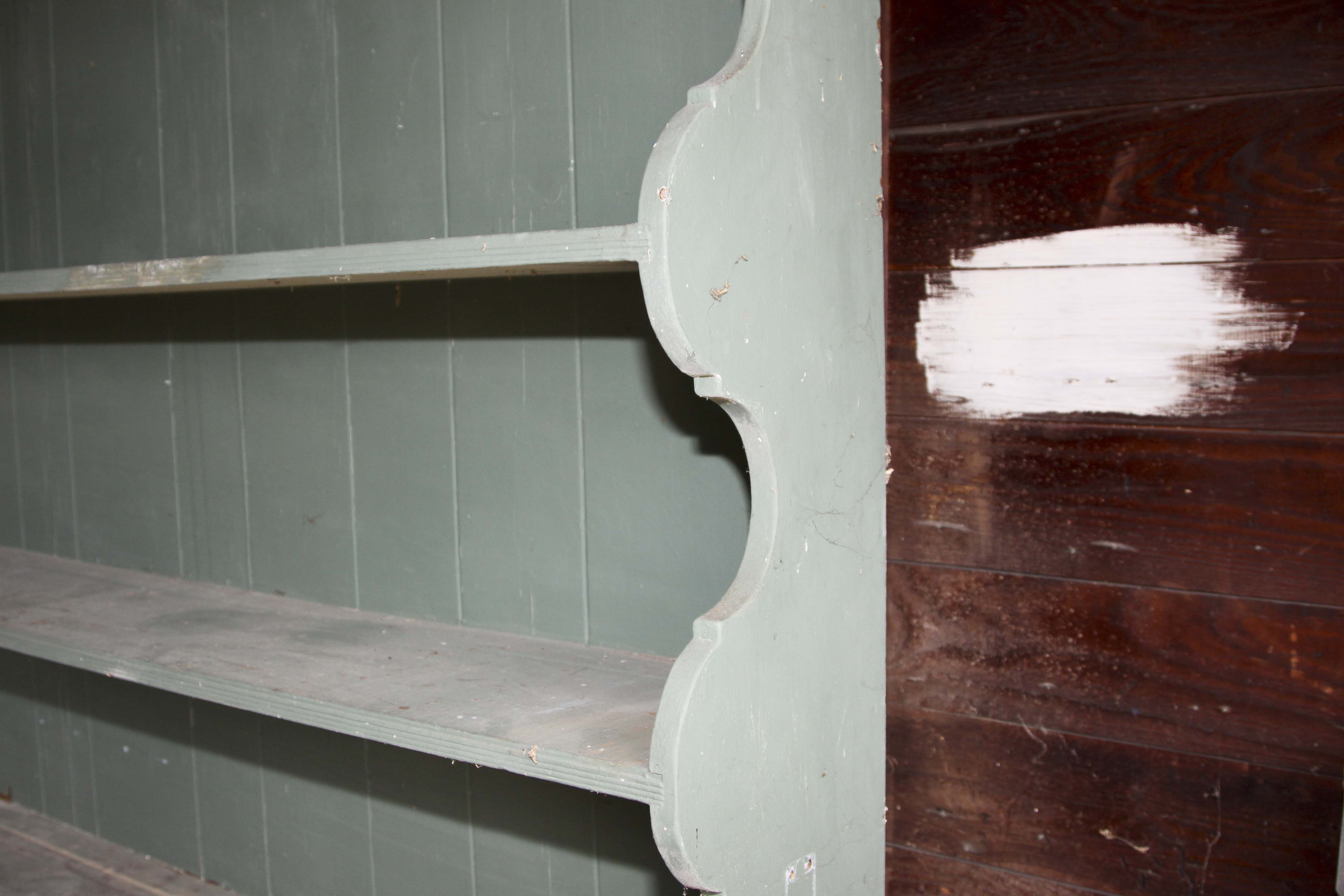 Vintage Chippendale Style Wood Cabinet and Hutch