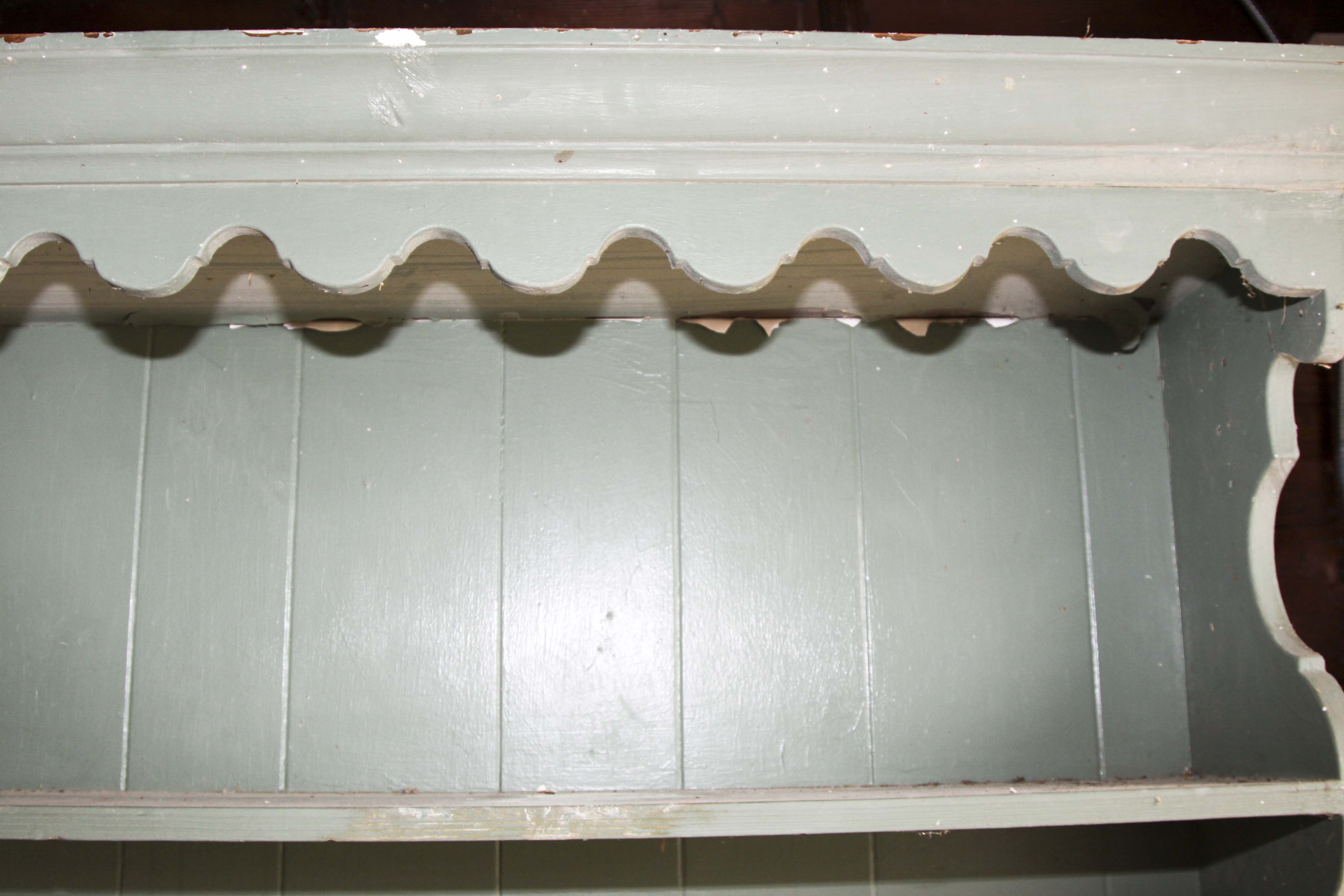 Vintage Chippendale Style Wood Cabinet and Hutch