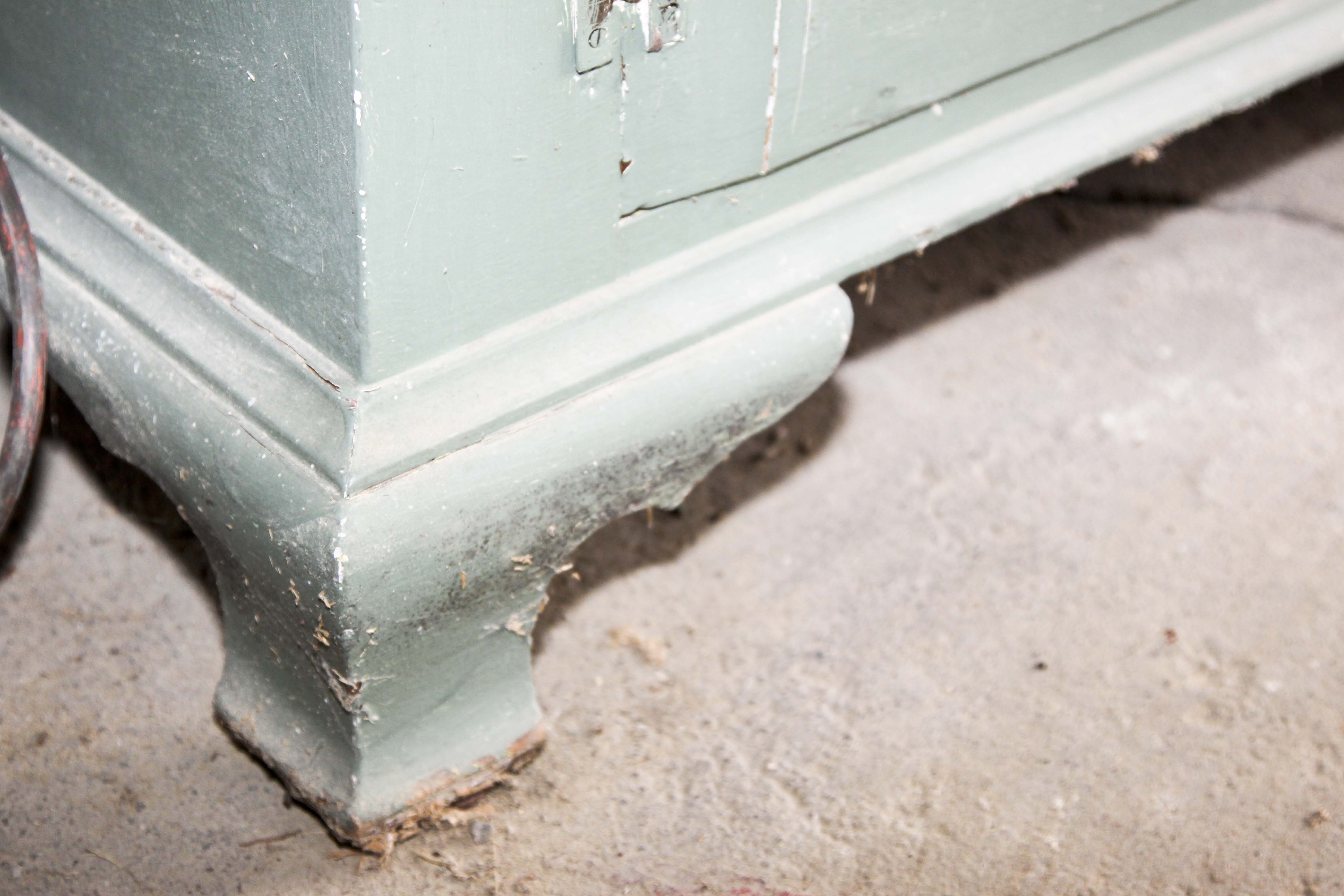 Vintage Chippendale Style Wood Cabinet and Hutch