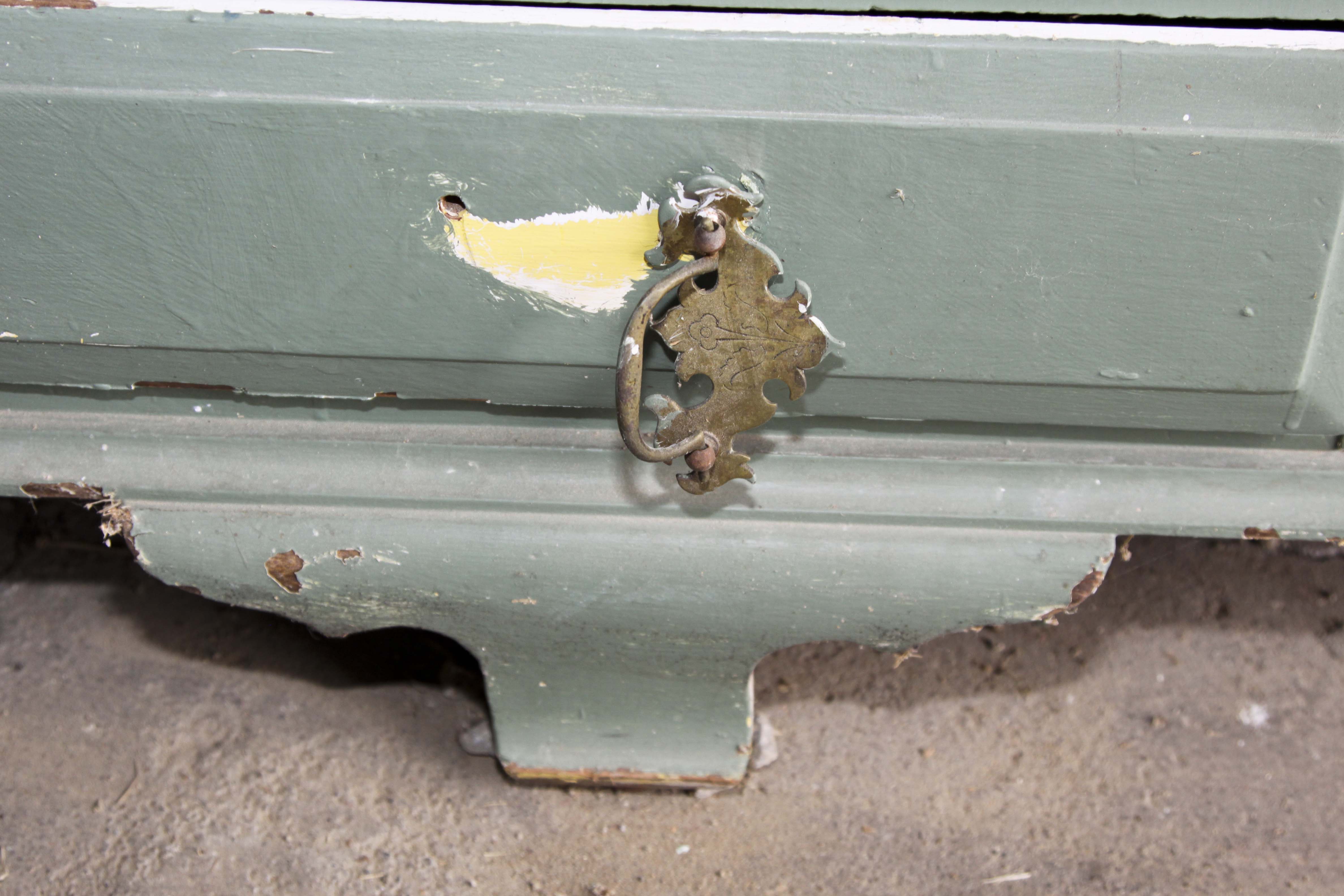 Vintage Chippendale Style Wood Cabinet and Hutch