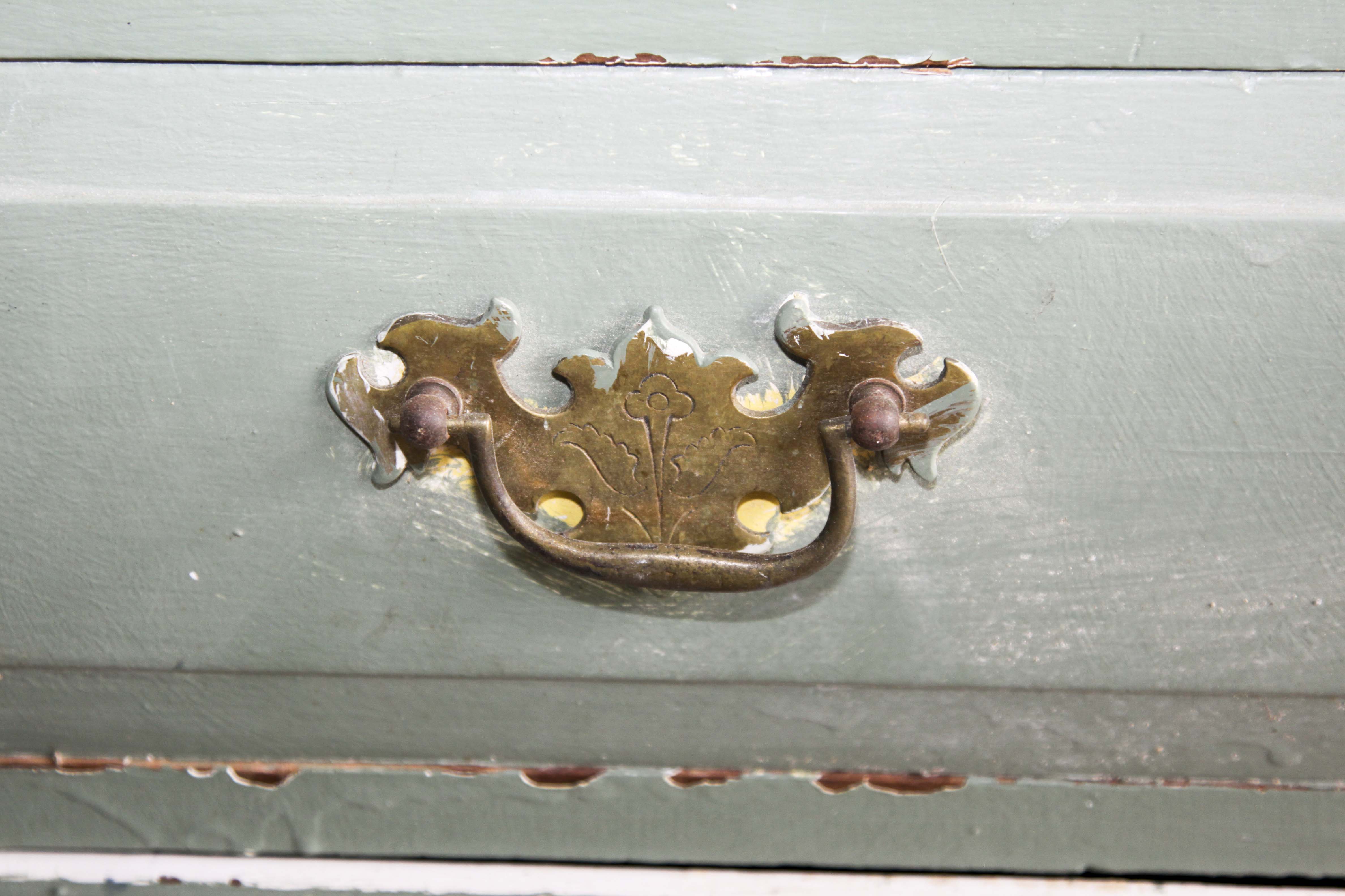 Vintage Chippendale Style Wood Cabinet and Hutch