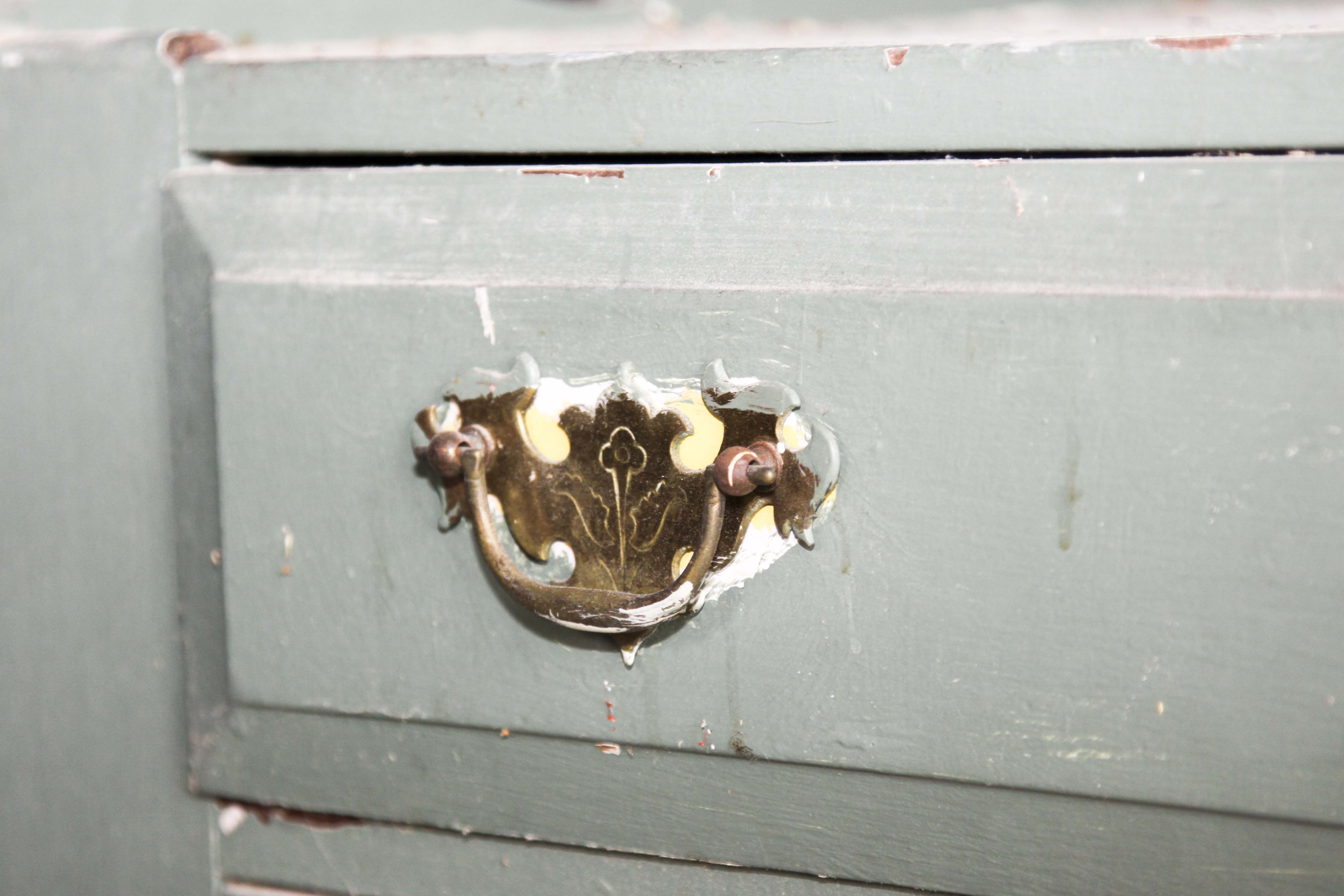 Vintage Chippendale Style Wood Cabinet and Hutch