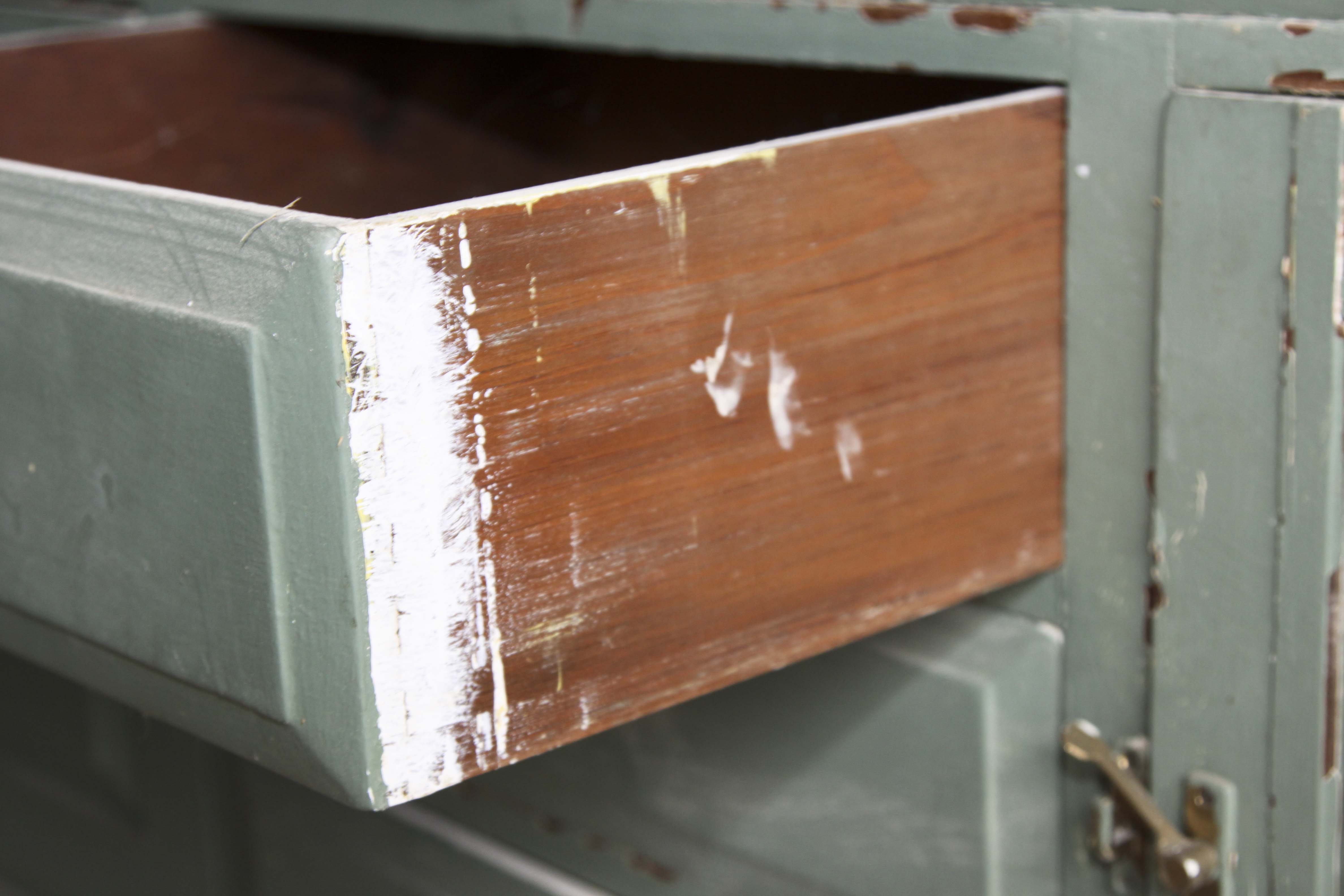 Vintage Chippendale Style Wood Cabinet and Hutch