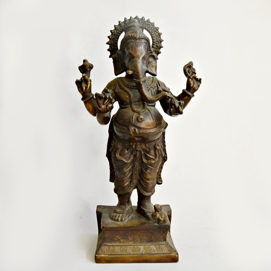 Early 20th Century Bronze Indian Ganesha Sculpture