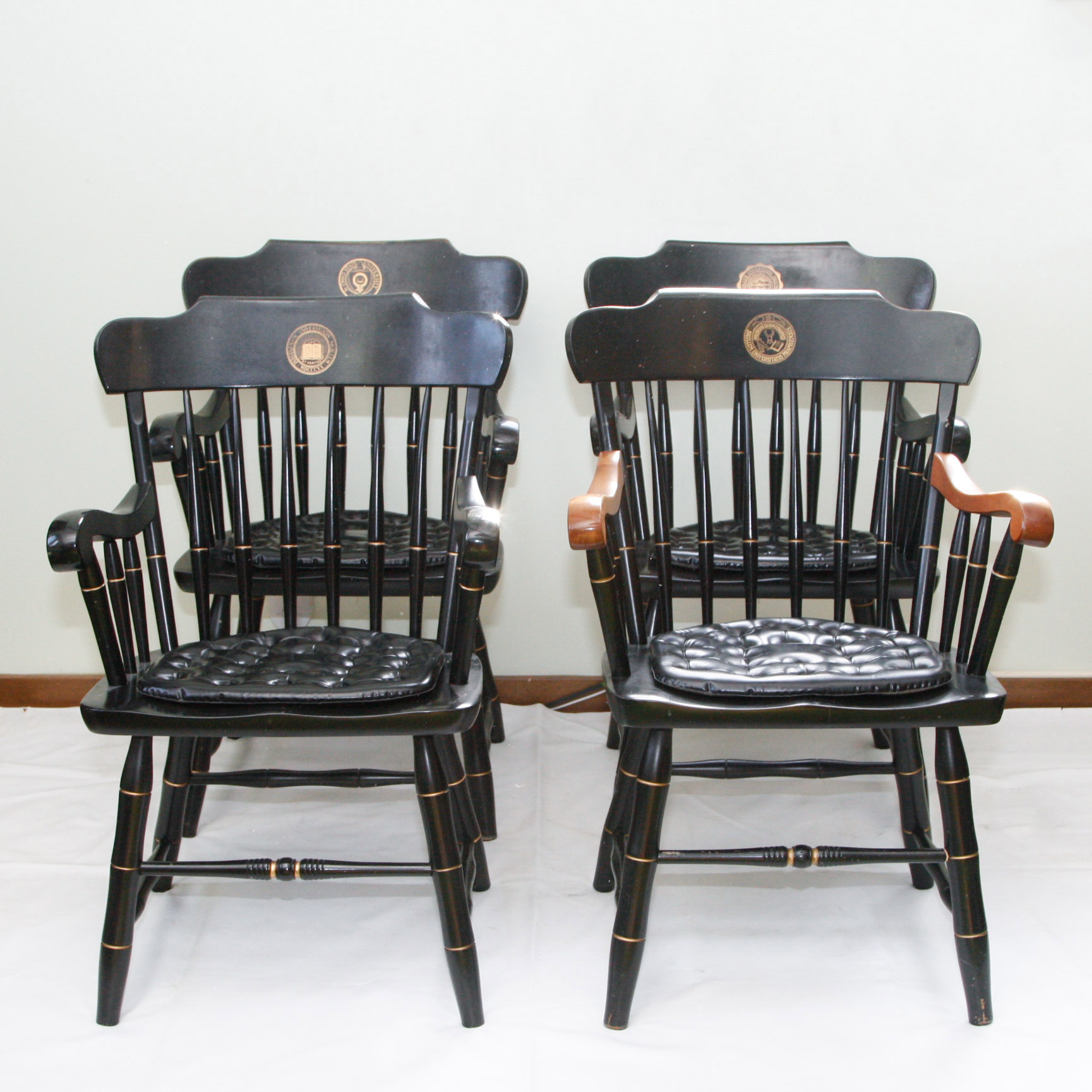 Set of Four Hitchcock Style Commemorative University Chairs