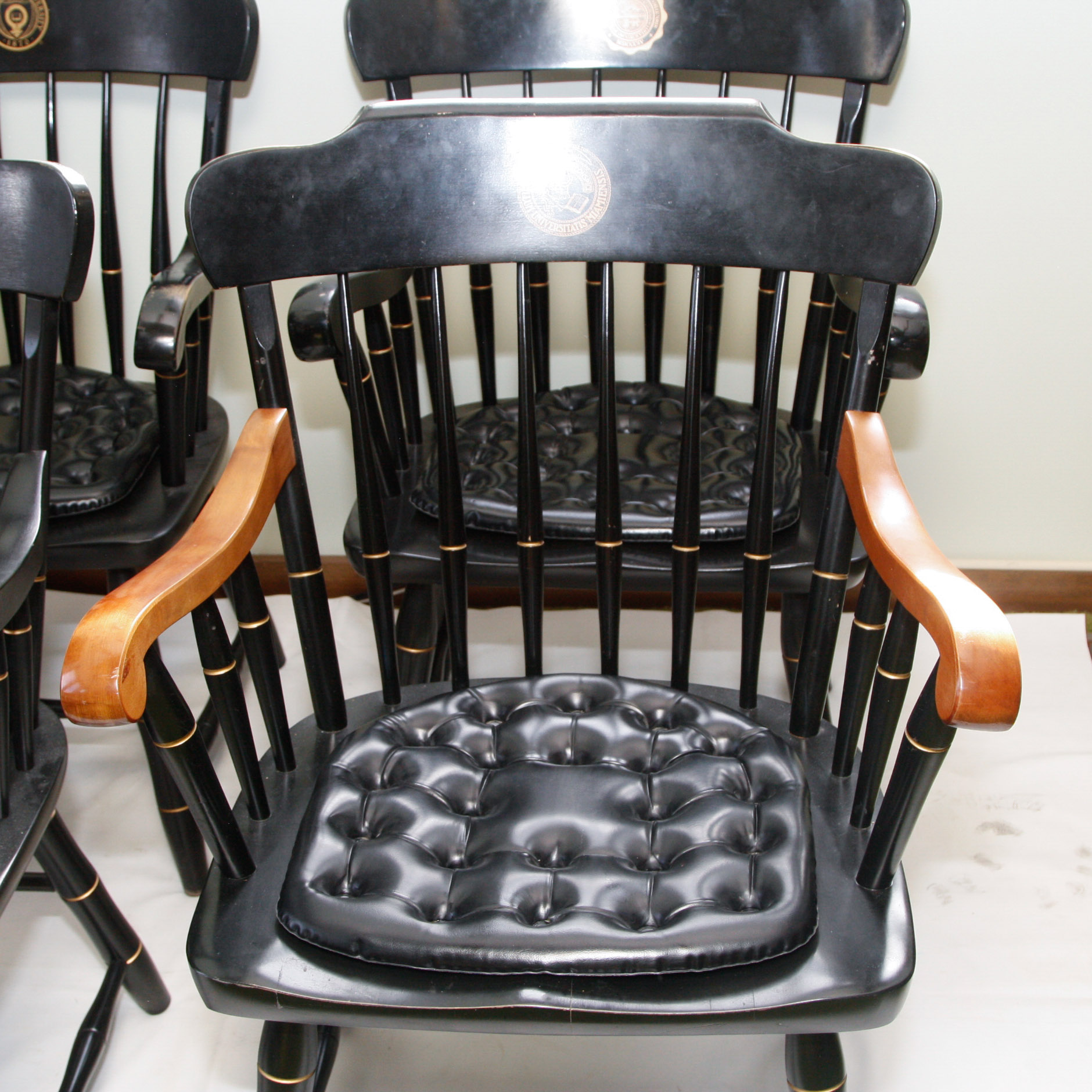 Set of Four Hitchcock Style Commemorative University Chairs