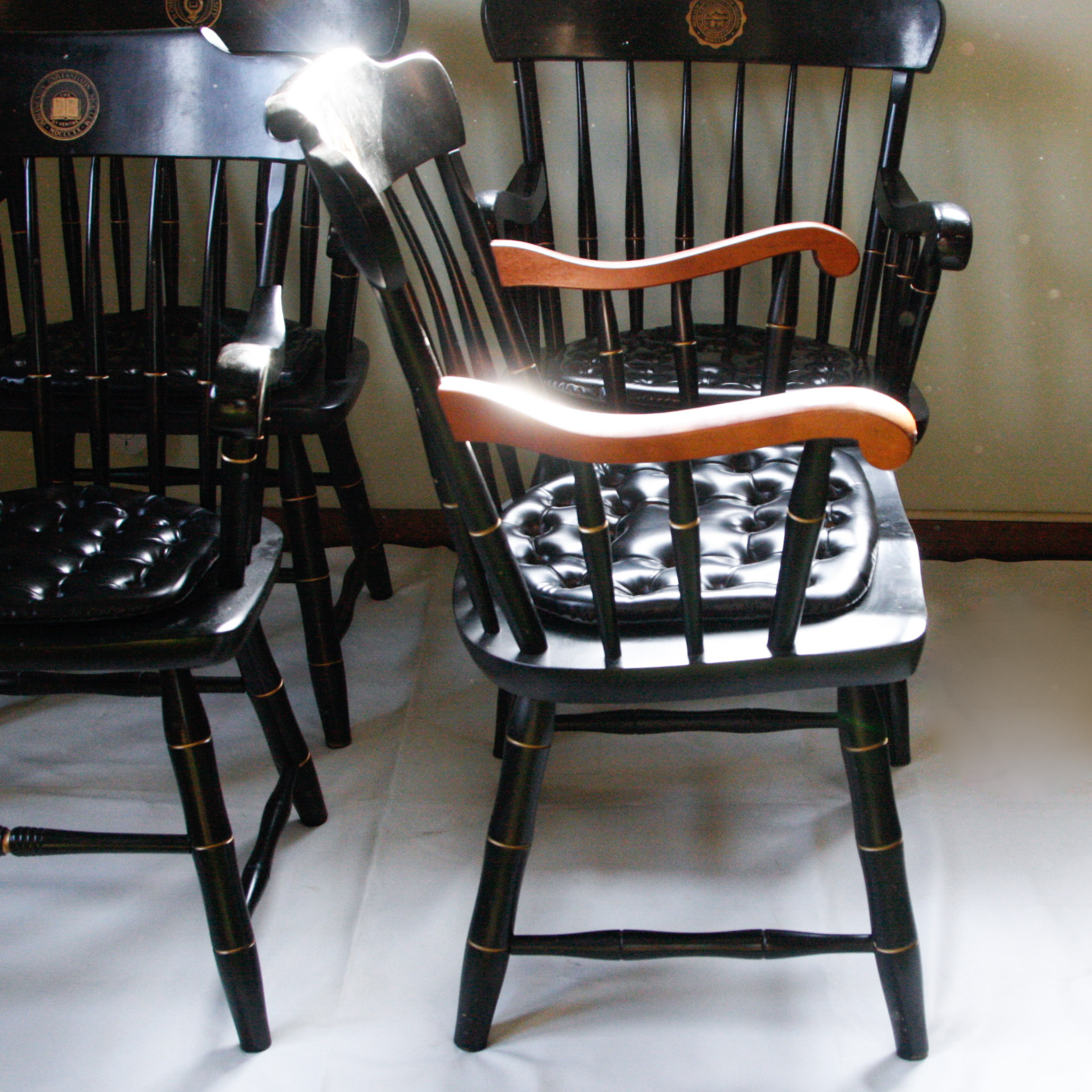 Set of Four Hitchcock Style Commemorative University Chairs
