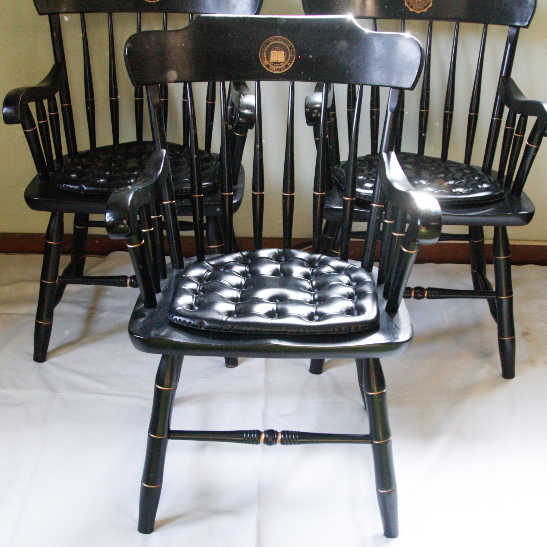 Set of Four Hitchcock Style Commemorative University Chairs