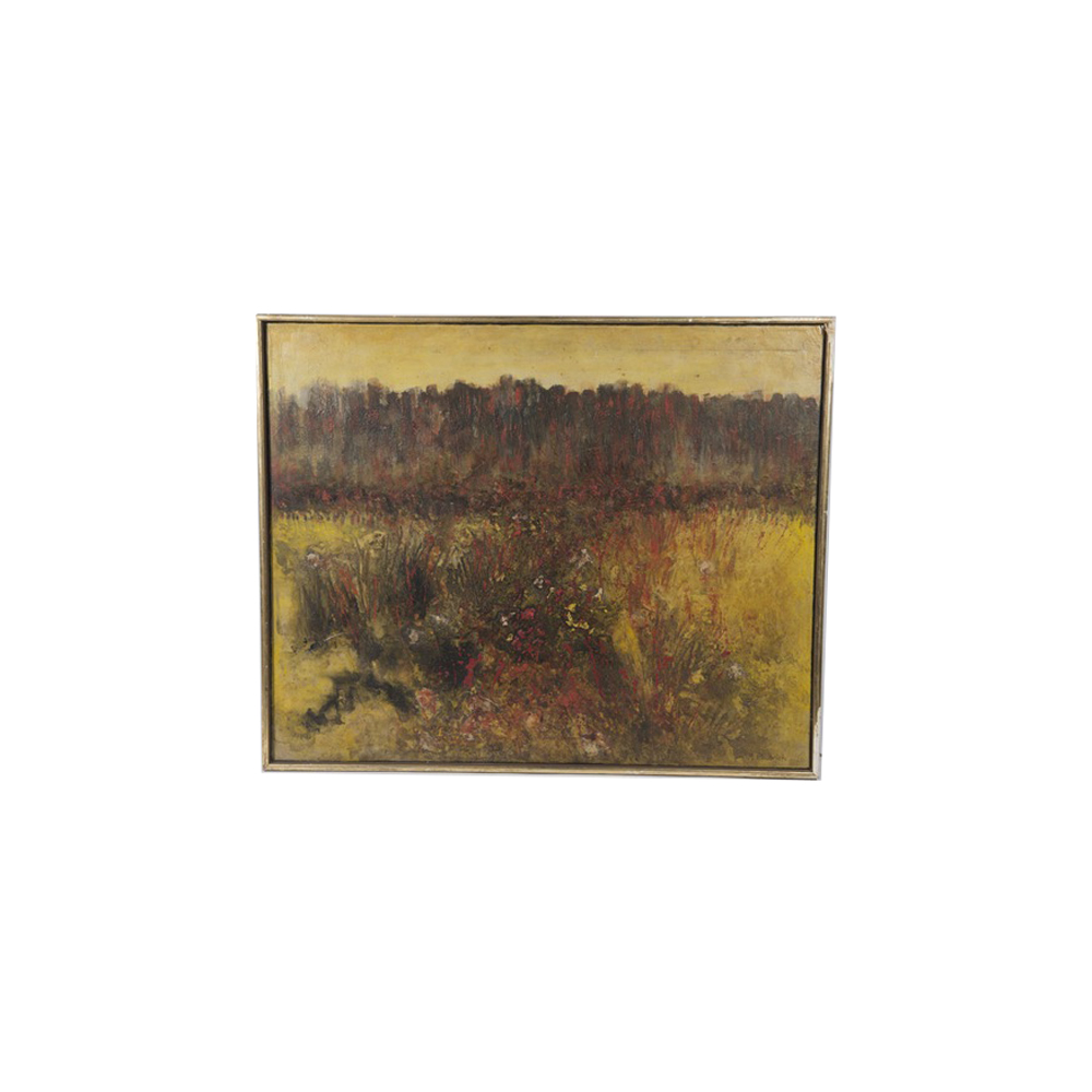 Margaret Philbrick Signed Mixed Media Painting "Field in Fall"